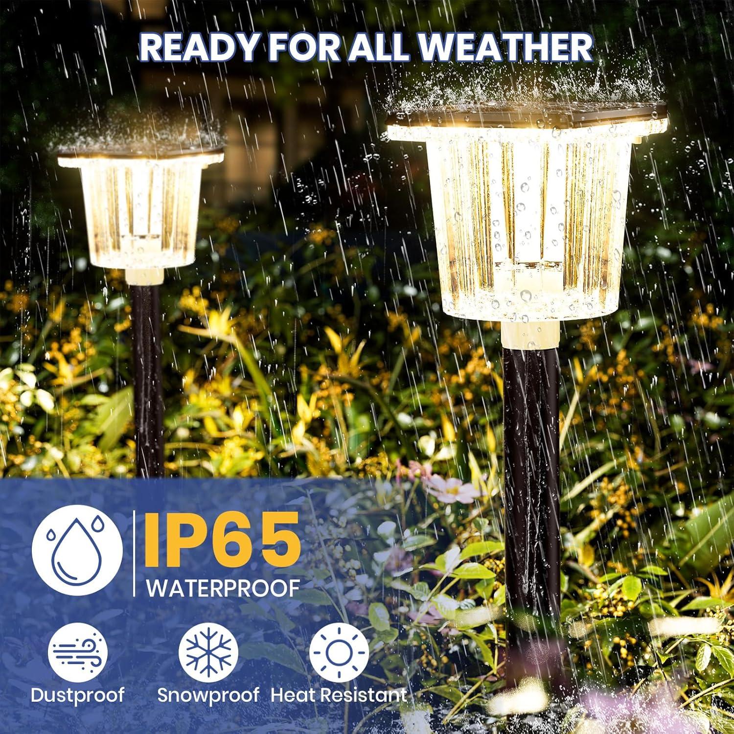 LETMY Solar Powered Integrated LED Pathway Light Pack (Set of 6)