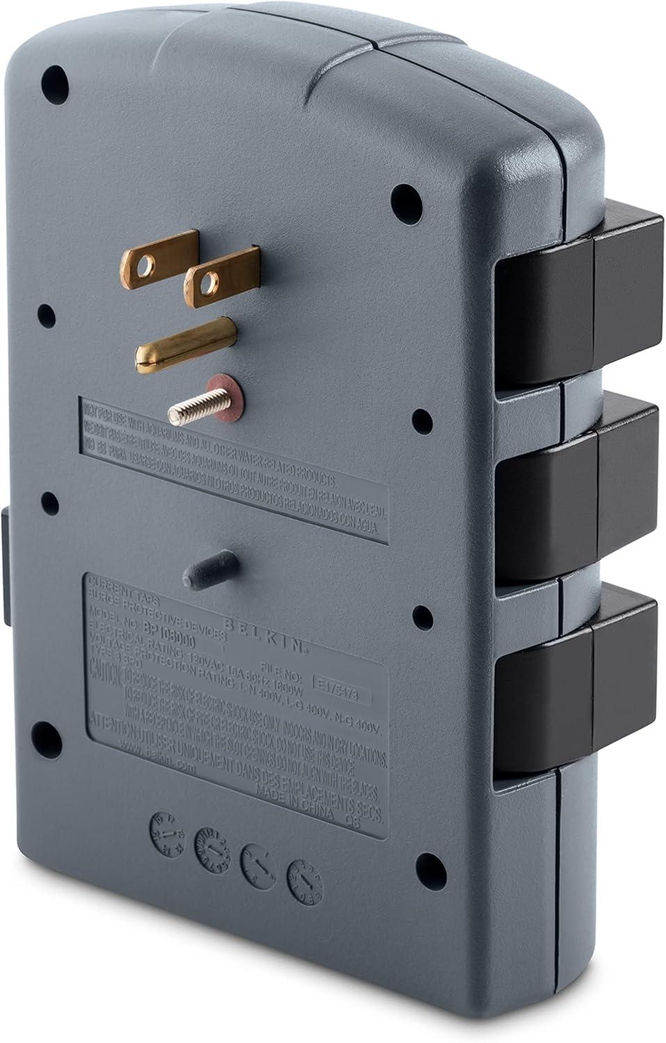 6-Outlet Pivot Plug Surge Protector Wall Mounted Power Strip