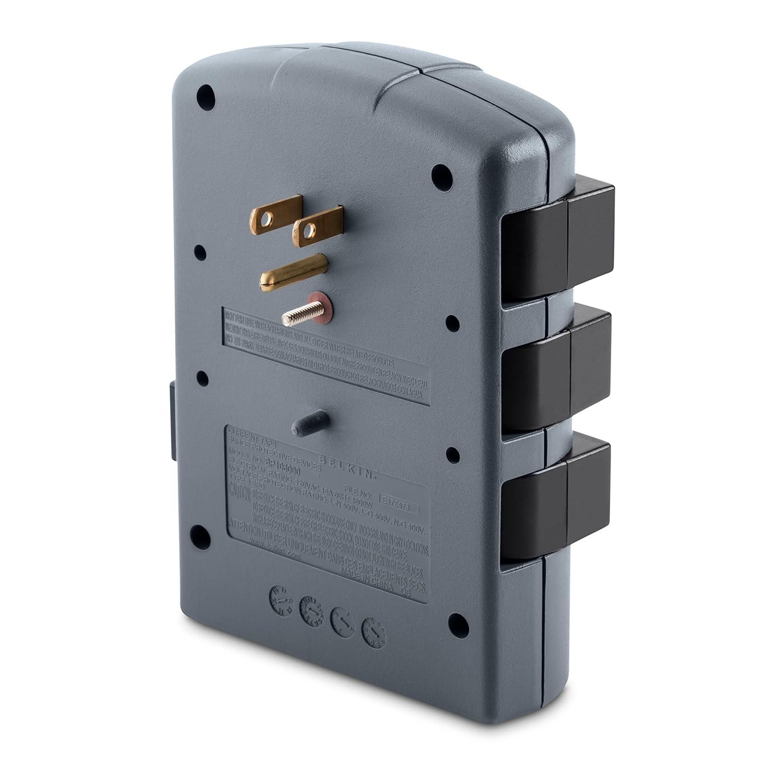 6-Outlet Pivot Plug Surge Protector Wall Mounted Power Strip
