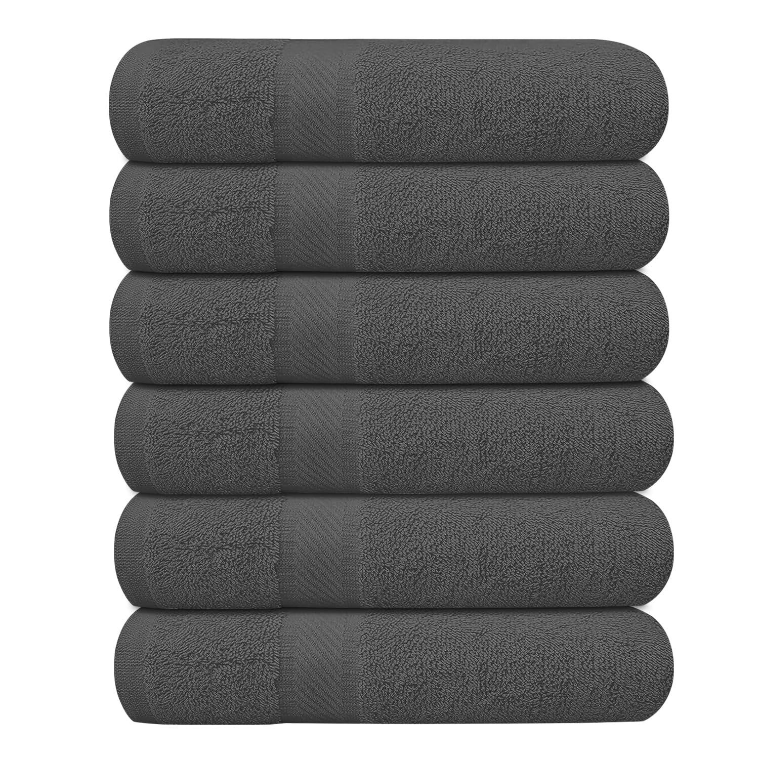 Grey 27x54 Inch 100% Cotton Quick Dry Bath Towel Set