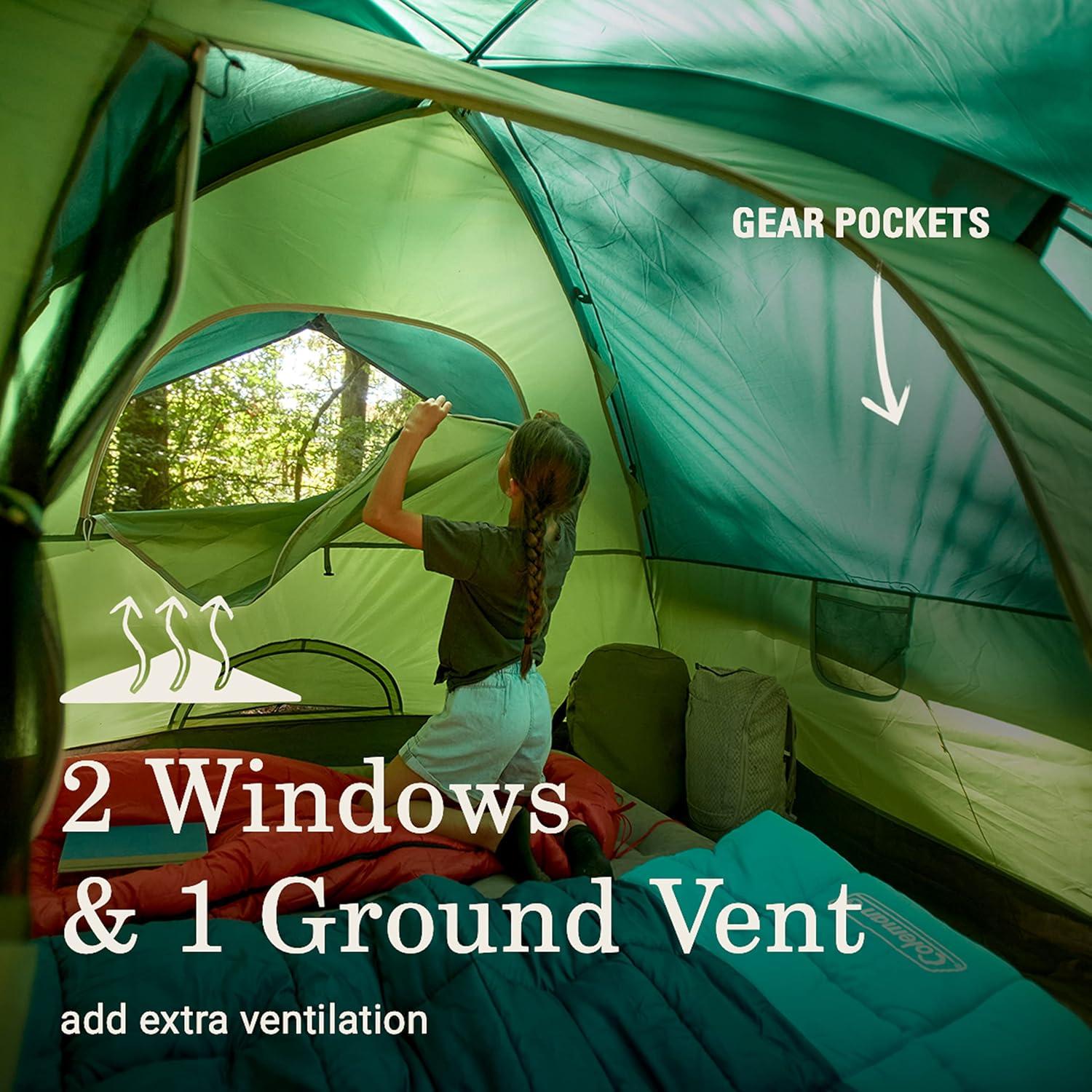Coleman Sundome 4-Person Camping Family Tent - Green