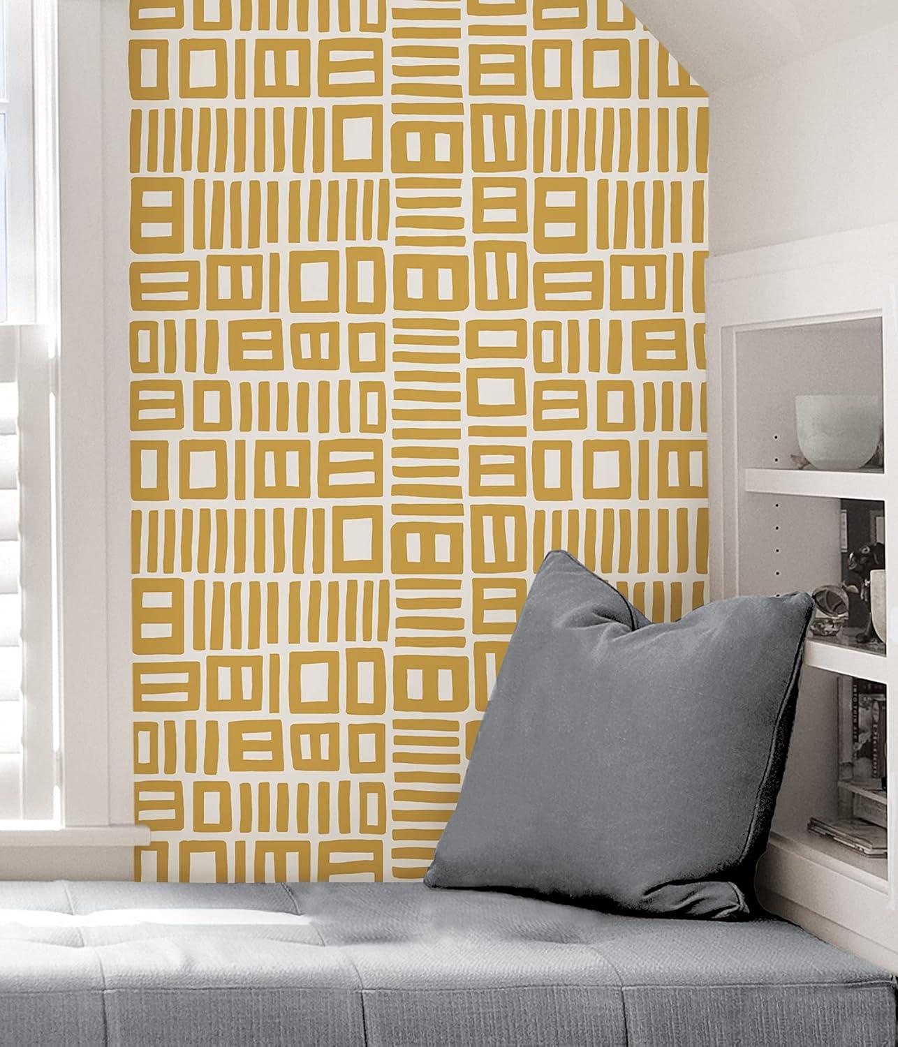 Black Pepper Paperie Yellow Traverse Peel & Stick Wallpaper