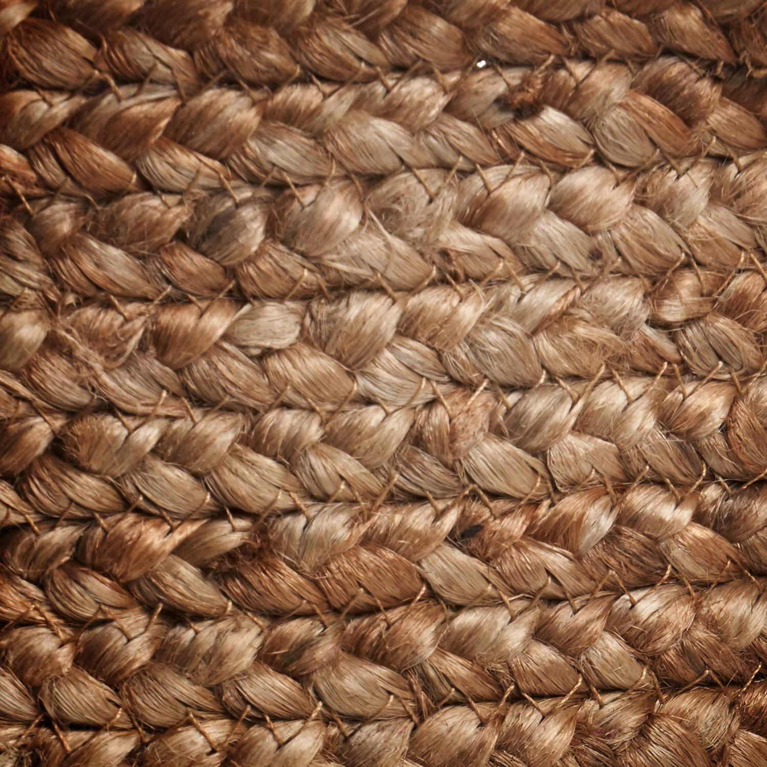 LR Home Braided Round Jute 17" Storage Basket with Handles, Natural/Tan Solid