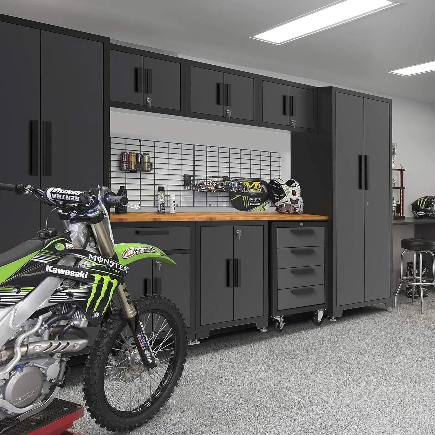 WFX Utility™ WFX Utility™ 6pcs Garage Cabinets And Storage System Set With Pegboard & Rubber Wood Worktop