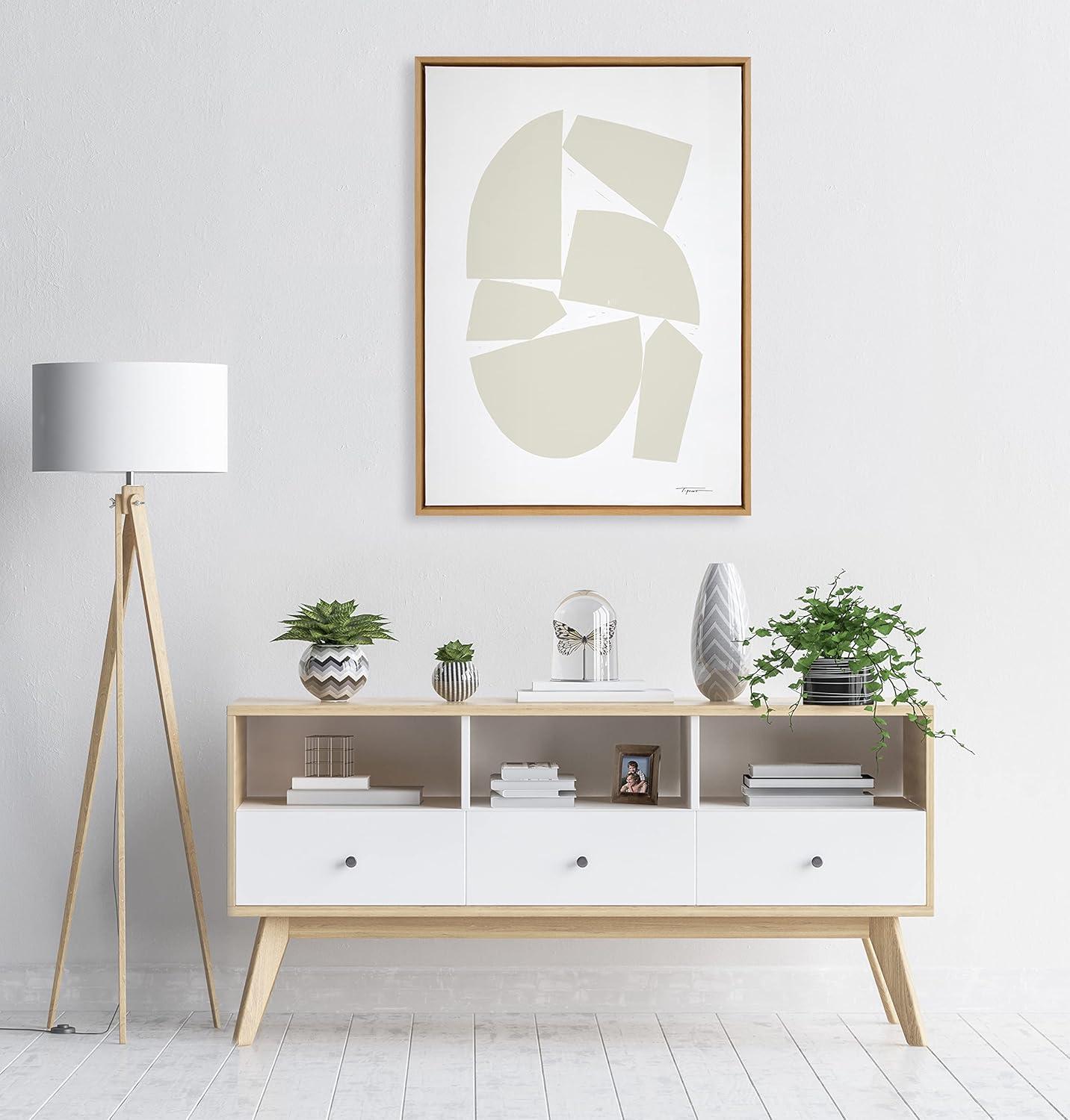Kate and Laurel Sylvie Constructed I Neutral Framed Canvas by Statement Goods