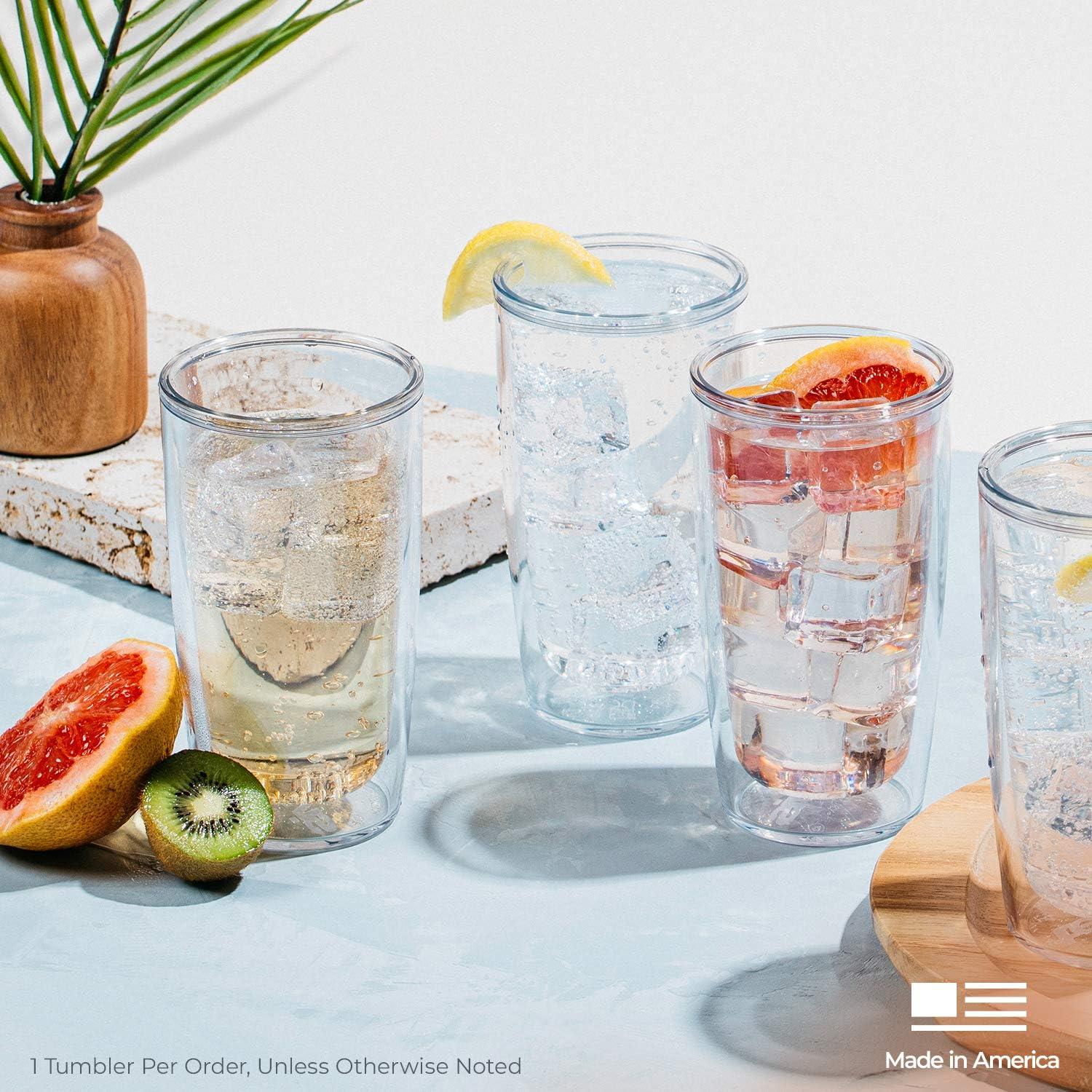 Assorted Nature Clear Double-Walled Insulated Travel Tumblers, 16oz - 4pk