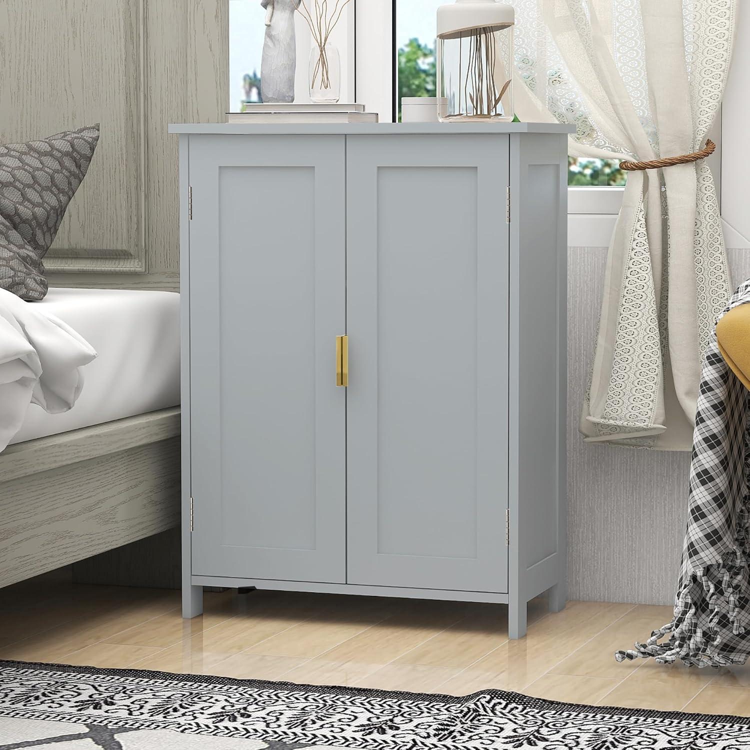 Bathroom Storage Cabinet, Freestanding with 2 Doors,Towel Cabinet for Bathroom Floor Cabinet