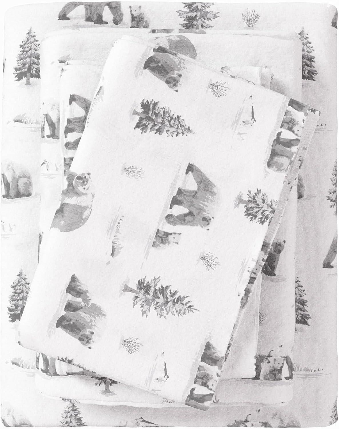 FreshFolds 100% Cotton Lodge Printed Flannel Sheet Set