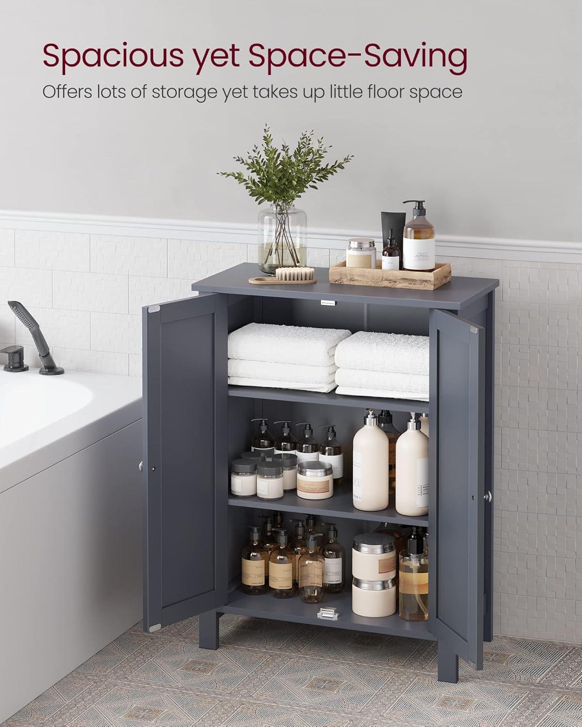 Gray MDF Lockable Cabinet with Adjustable Shelving