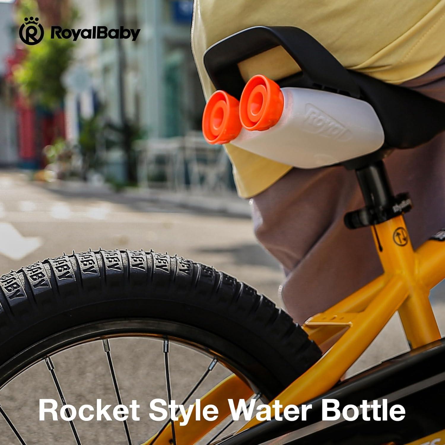 RoyalBaby Freestyle 18 Inch Kids Bike with Kickstand, Water Bottle and Holder, and Reflectors for Boys and Girls Ages 5 to 9, Orange