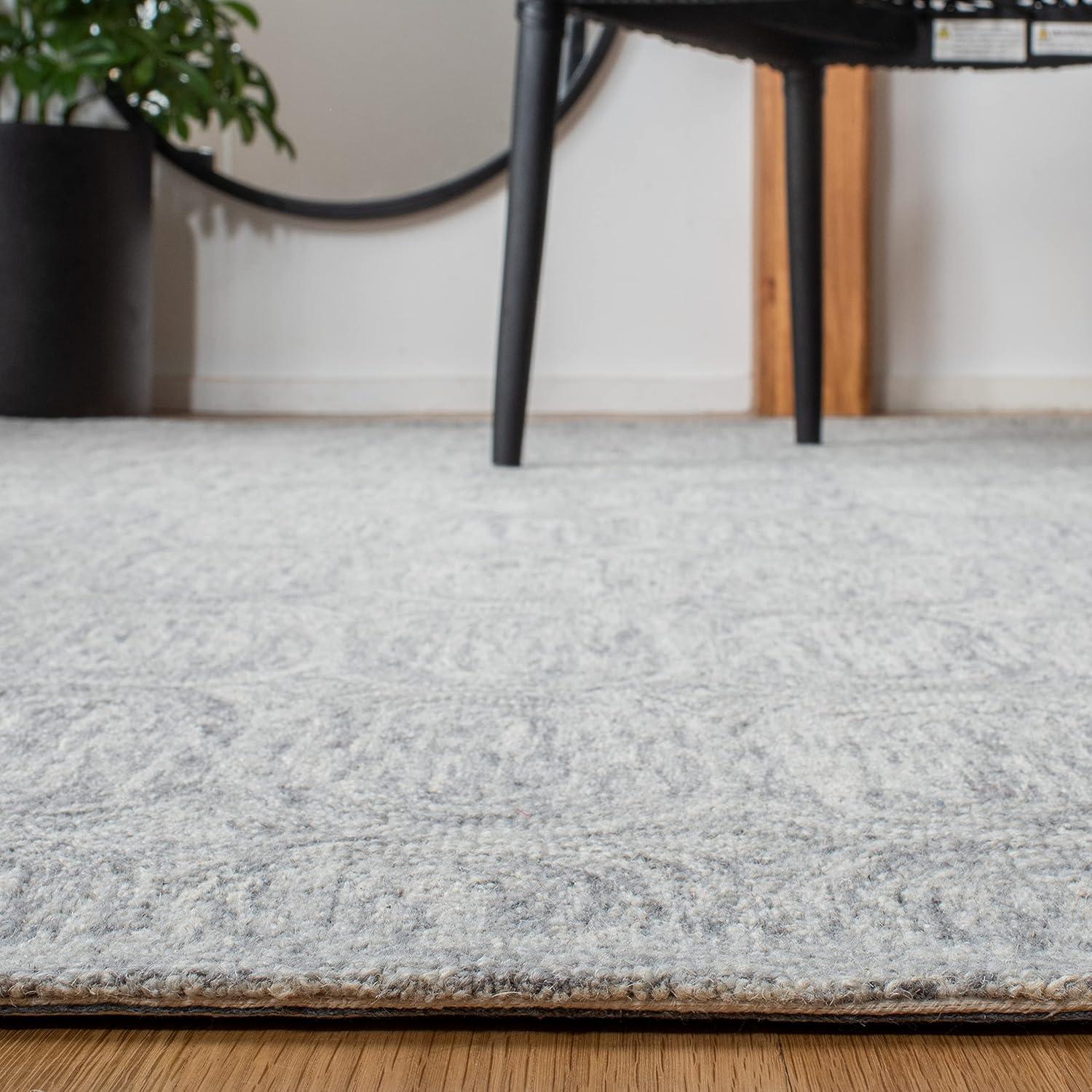 Hand-Tufted Elegance Gray Wool 6' Square Rug