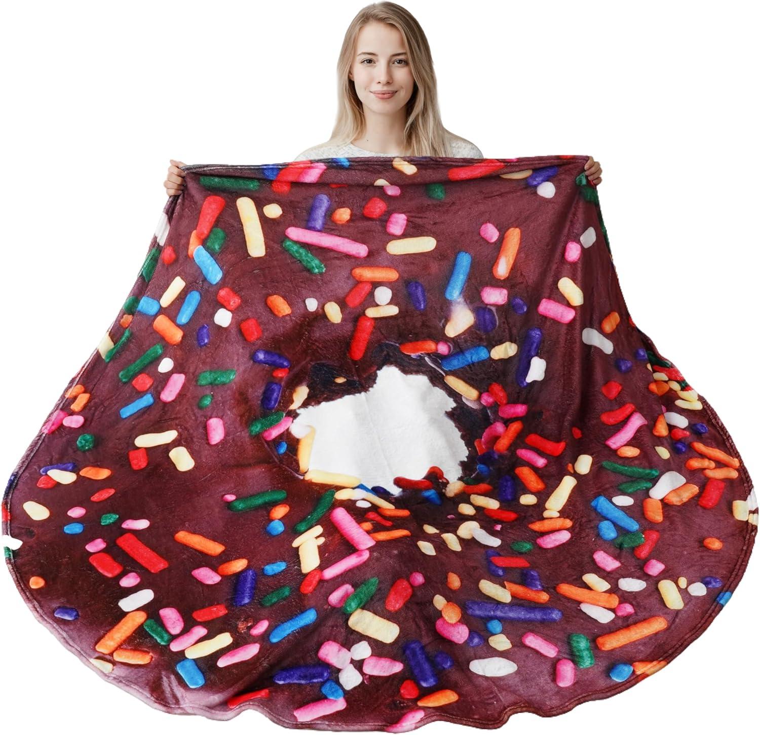 Battilo Soft and Fluffy Food Blanket,Flannel Cookie Throw Blankets,Funny Gift,71"