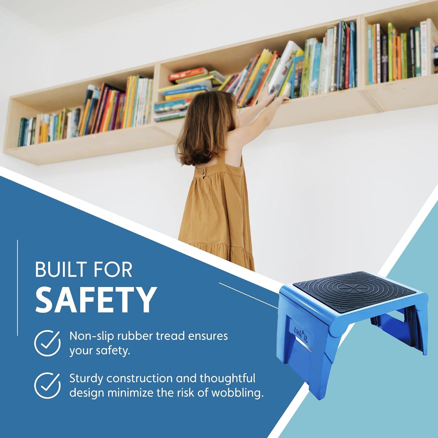 1 - Step Plastic Lightweight Folding Step Stool