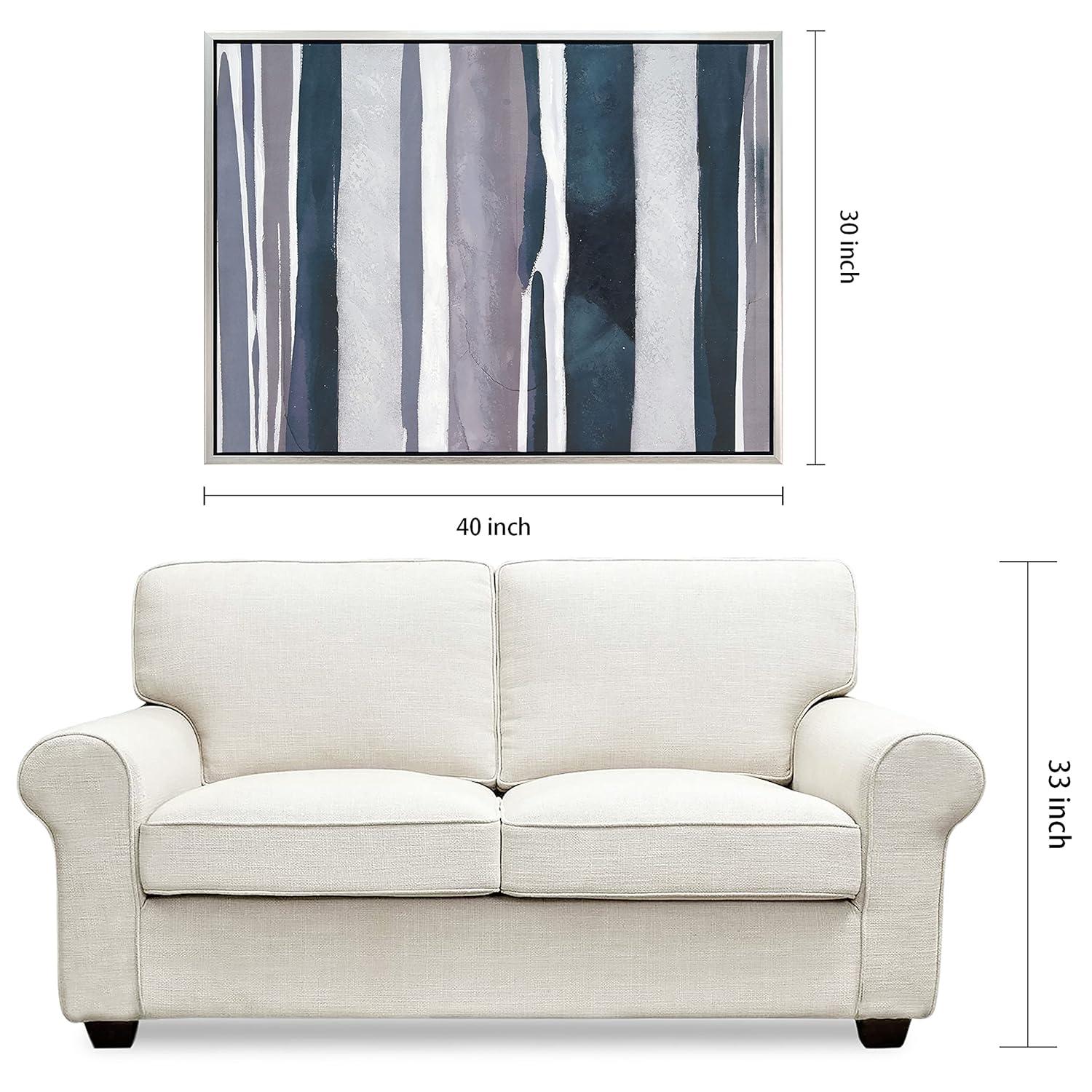 Empire Art Direct Cobalt Streaks 2 Textured Metallic Hand Painted Framed Wall Art, 30" x 40" x 1.5", Ready to hang