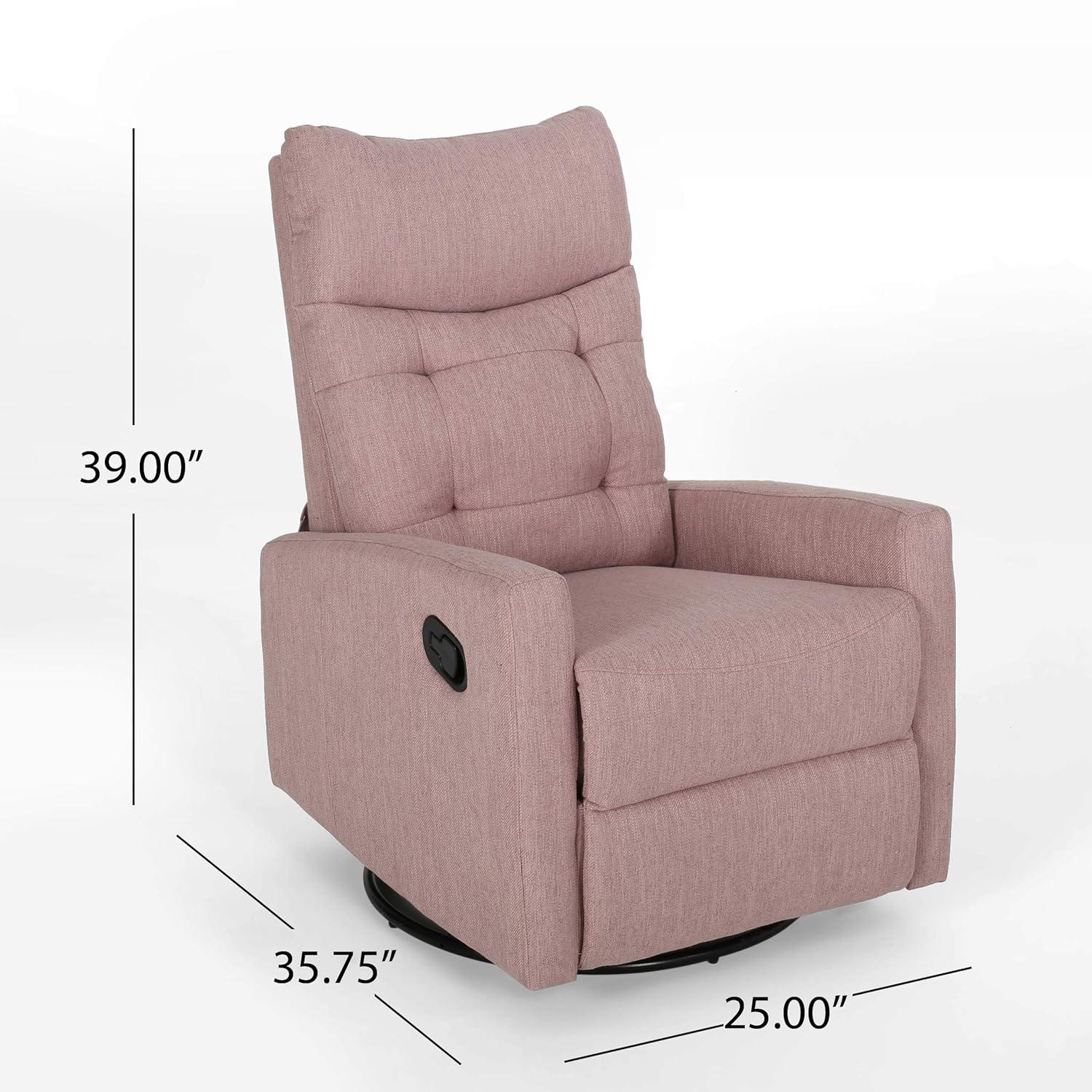 Woodglen Contemporary Glider Swivel Recliner Light Blush - Christopher Knight Home: Nursery-Suitable, Plush Comfort
