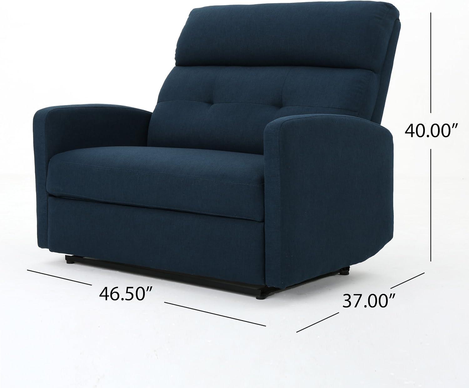 Christopher Knight Home Halima 2-Seater Recliner - Navy : Upholstered Polyester, Hardwood Frame