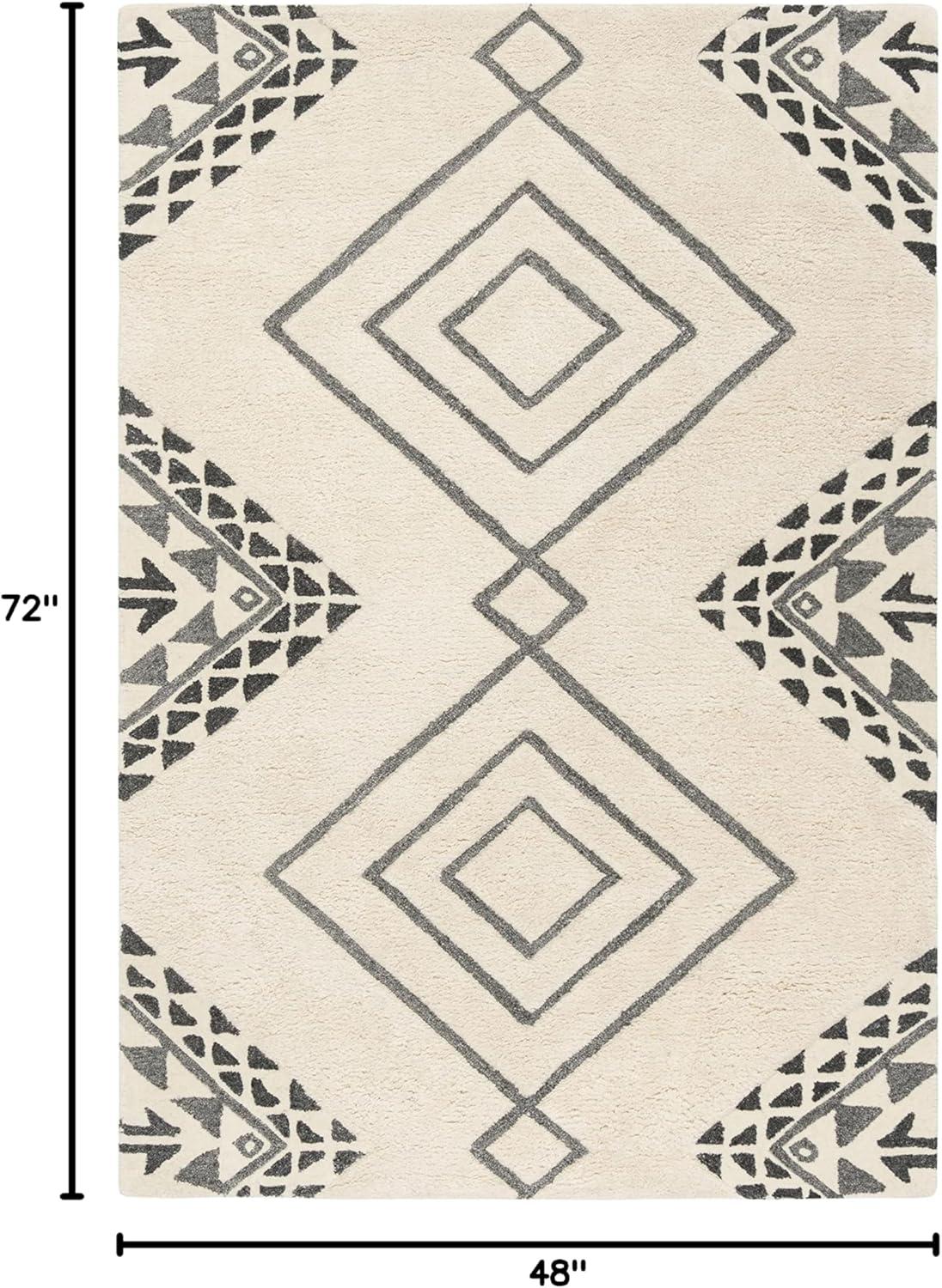 Casablanca CSB301 Hand Tufted Indoor Area Rug - Ivory/Grey - 4'x6' - Safavieh
