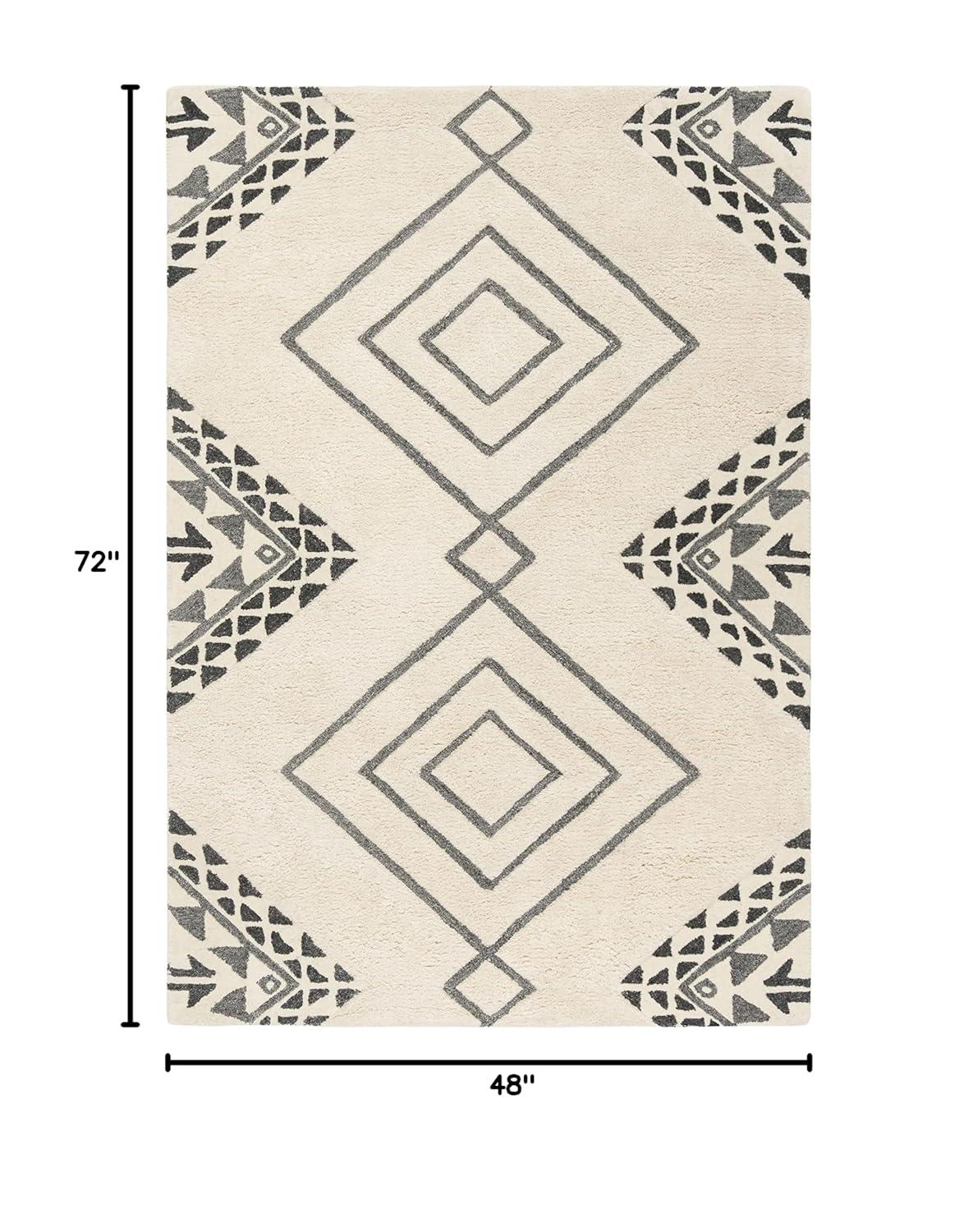 Casablanca CSB301 Hand Tufted Indoor Area Rug - Ivory/Grey - 4'x6' - Safavieh