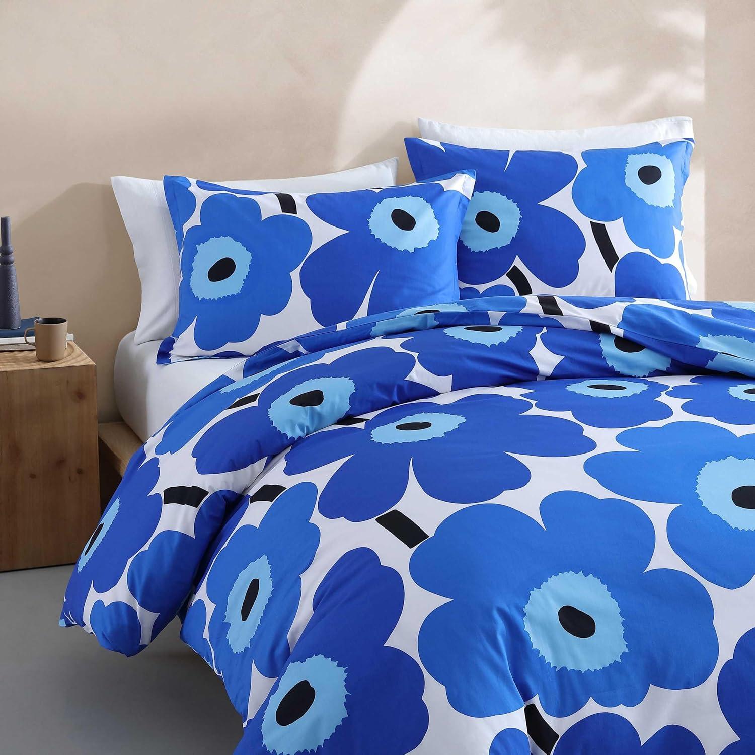Marimekko Unikko Blue Cotton Duvet Cover Set