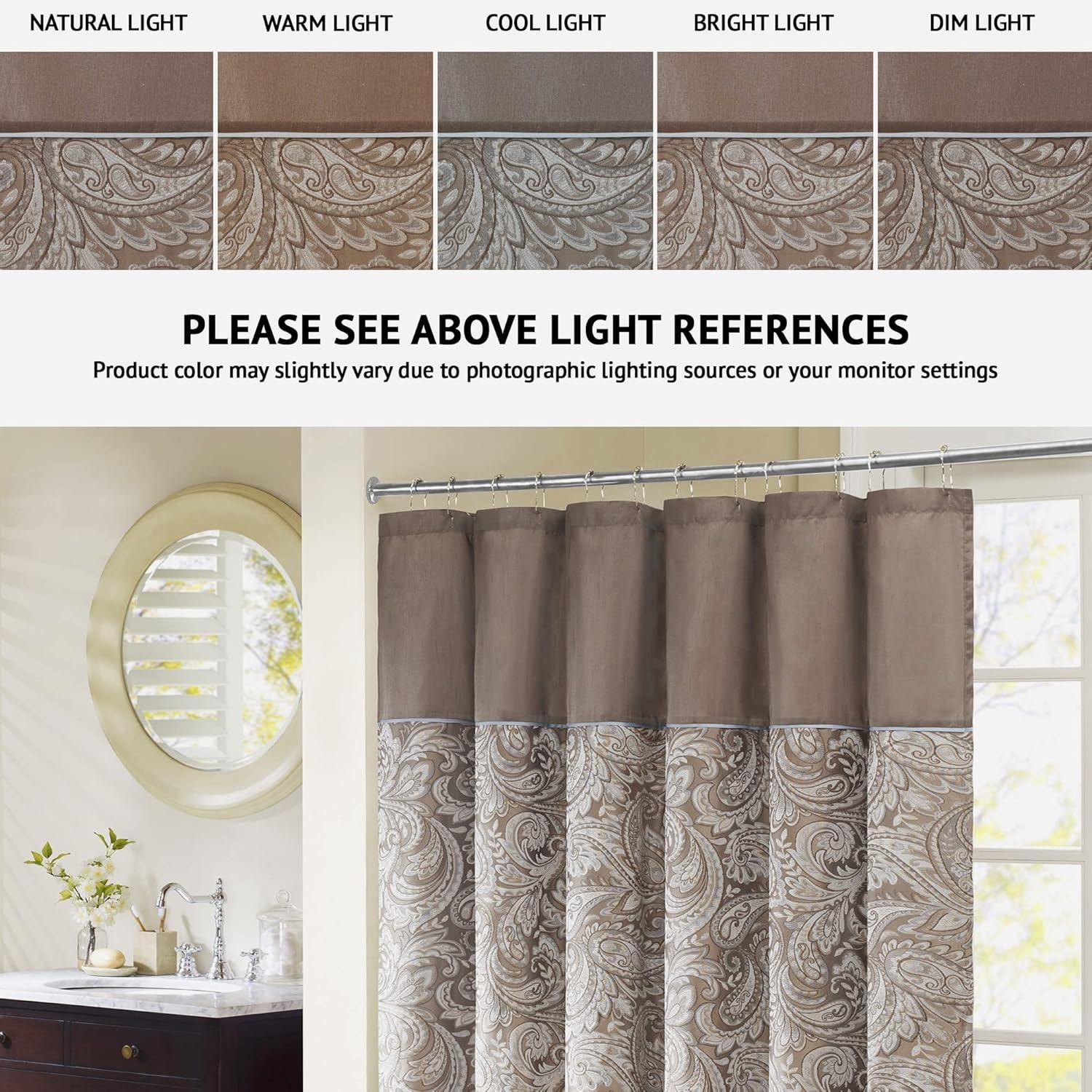 Madison Park Aubrey Paisley Jacquard Shower Curtain
