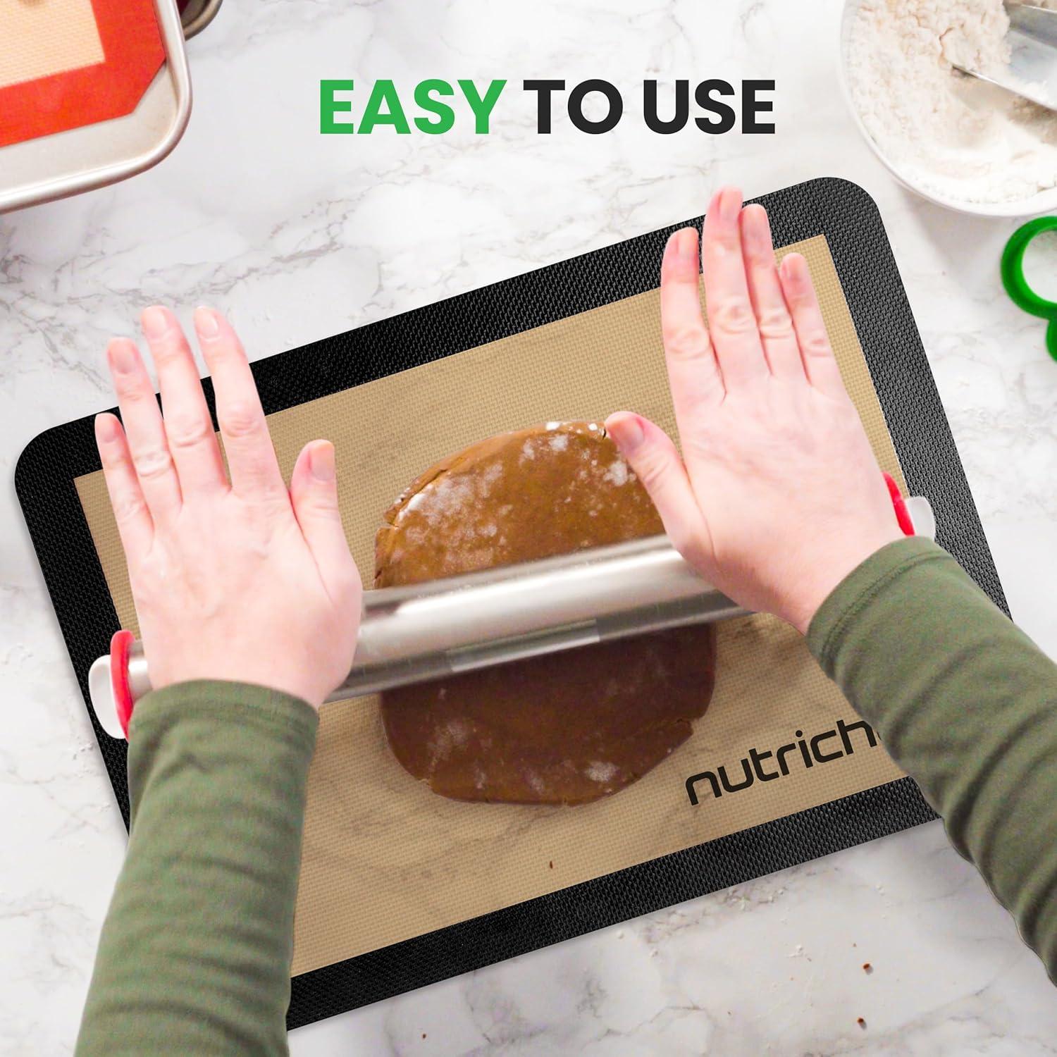 Nutrichef 2 - Pc Silicone Baking Mats - Brown & Black