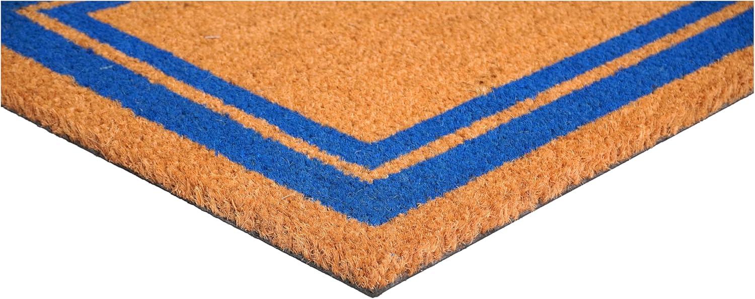 Callowaymills 2-ft x 3-ft Natural/Blue Coir/Vinyl Rectangular Indoor or outdoor Decorative Door mat
