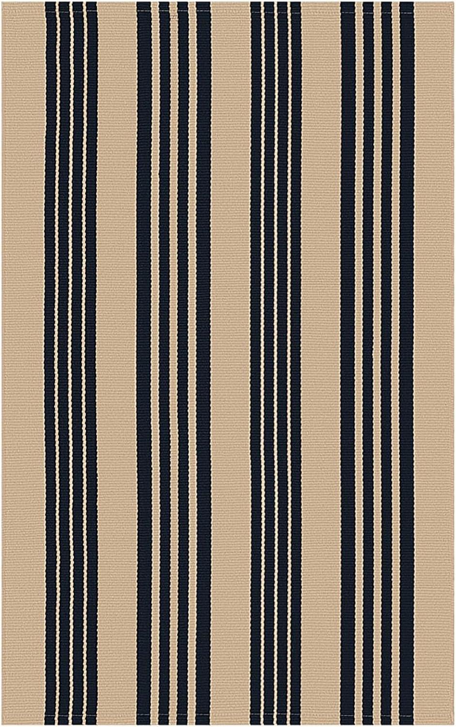 IOHOUZE Navy and White Striped Rug 2'x3' Front Door Rugs, Small Washable Area Rug for Front Porch, Spring Summer Doormats Outdoor Indoor, Cotton Rugs for Entryway Porch Entrance