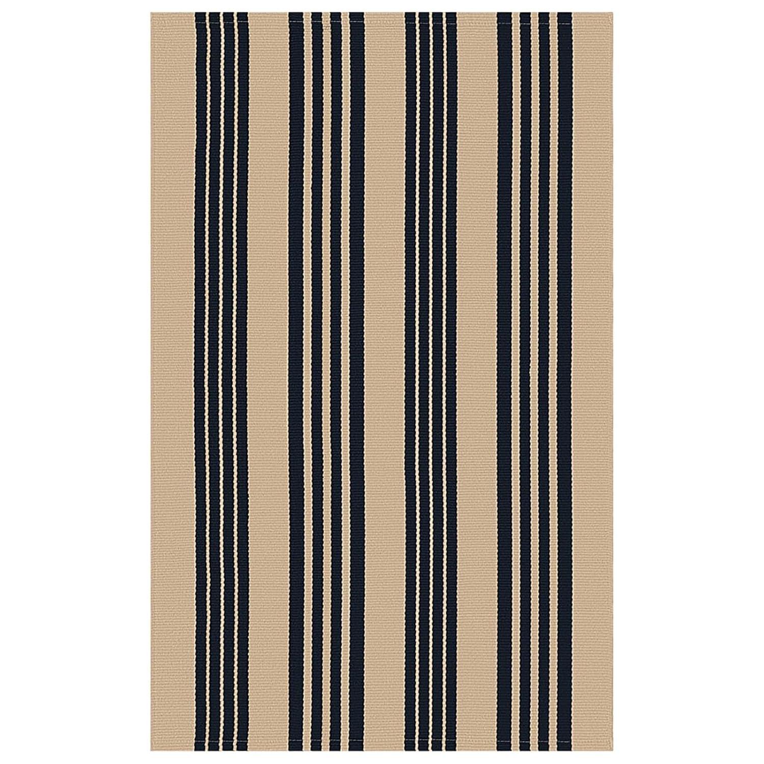 IOHOUZE Navy and White Striped Rug 2'x3' Front Door Rugs, Small Washable Area Rug for Front Porch, Spring Summer Doormats Outdoor Indoor, Cotton Rugs for Entryway Porch Entrance