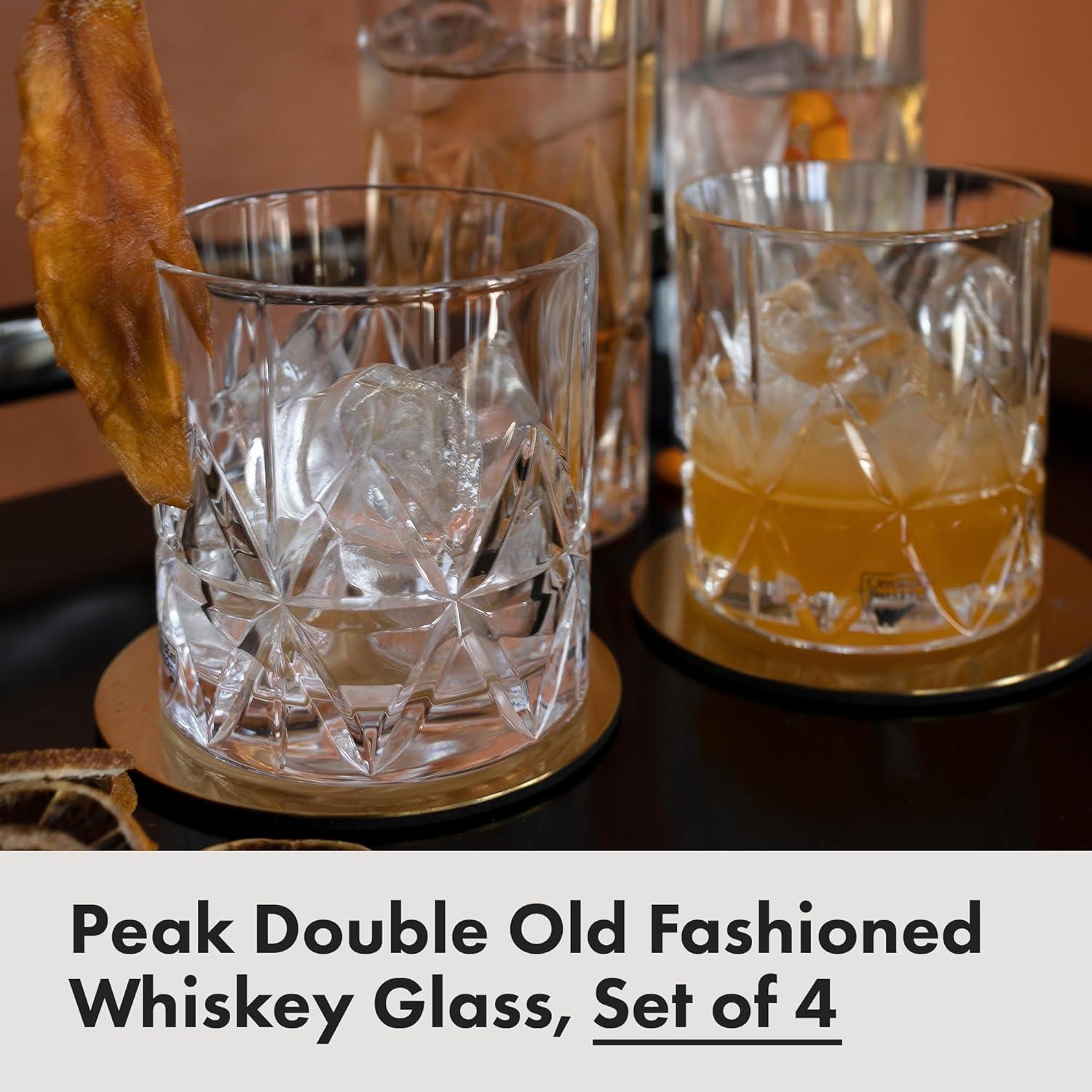 Orrefors Peak Lead-Free Crystal Double Old Fashioned Glass Set