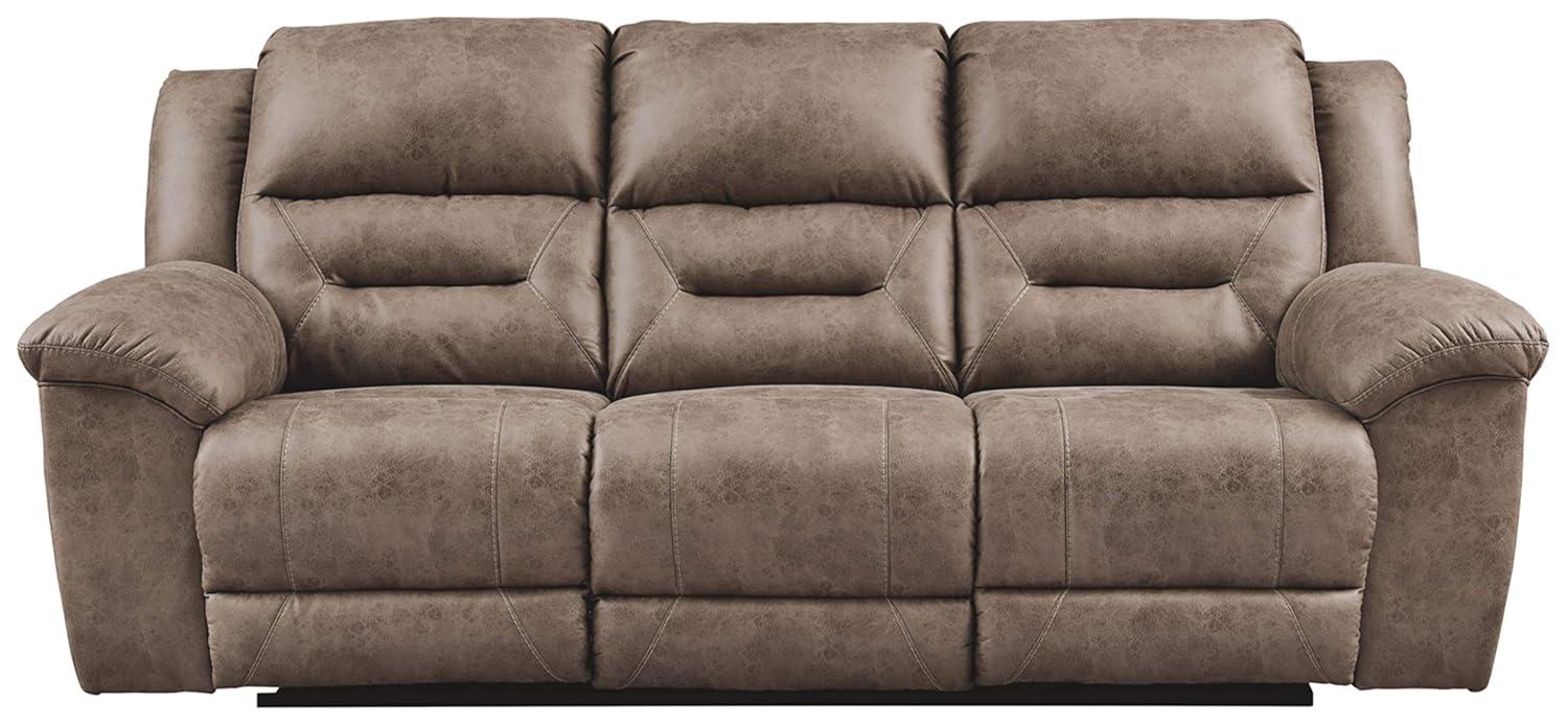 Signature Design by Ashley Stoneland Reclining Sofa in Light Brown