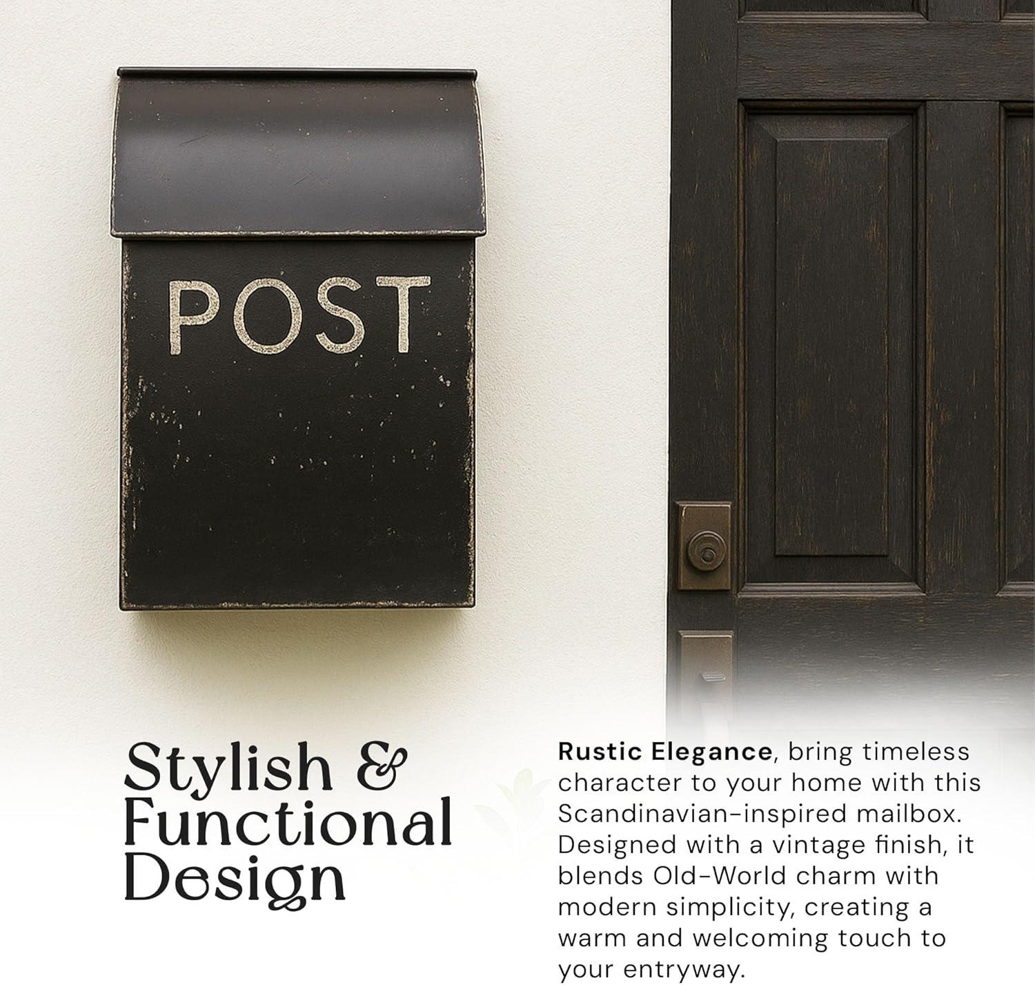 Milano Pointed Post Wall Mounted Mailbox