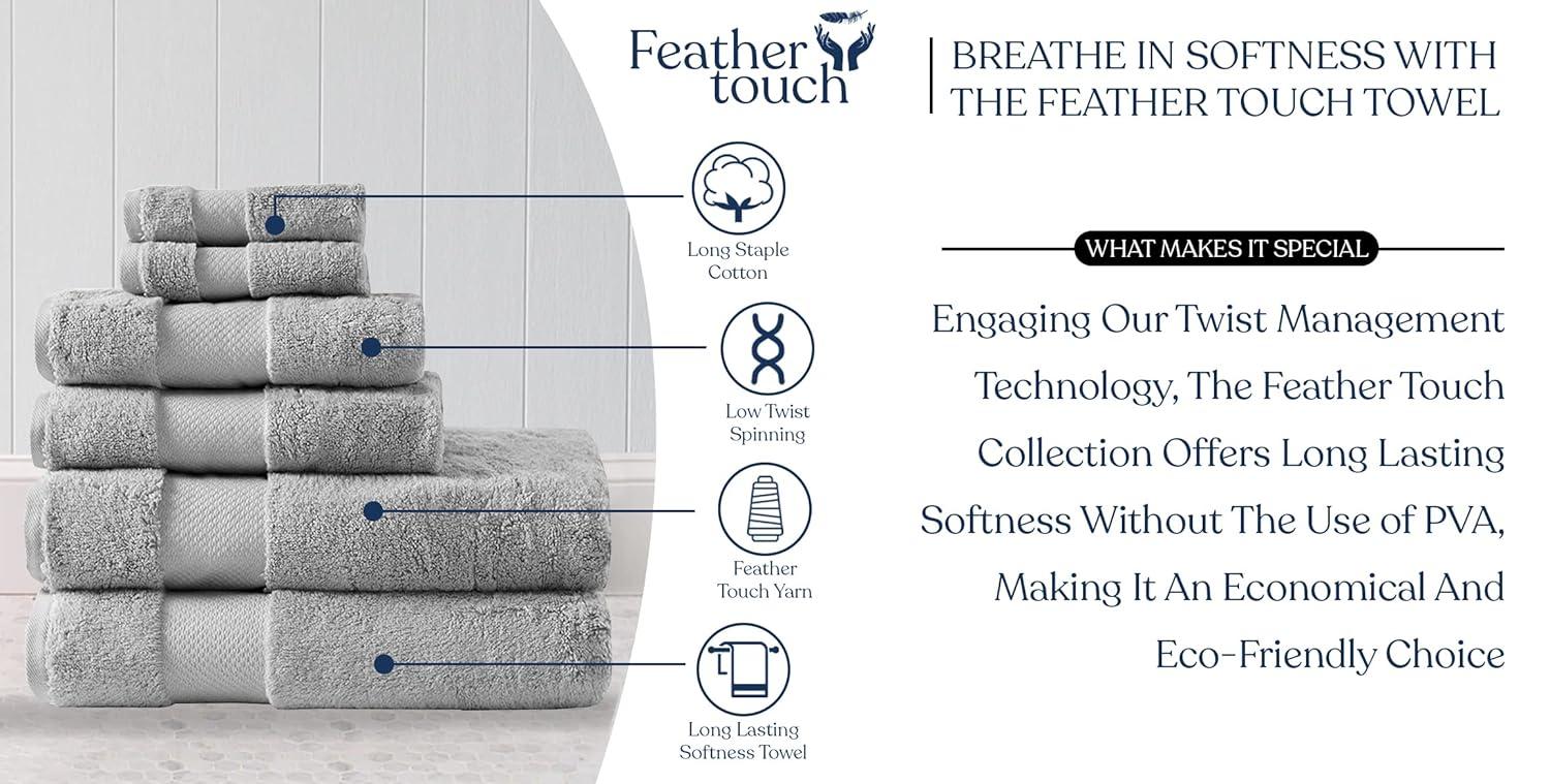 Delara 100% Organic Cotton Luxuriously Plush Bath Towel 10 Piece Set GOTS & OEKO-TEX Certified