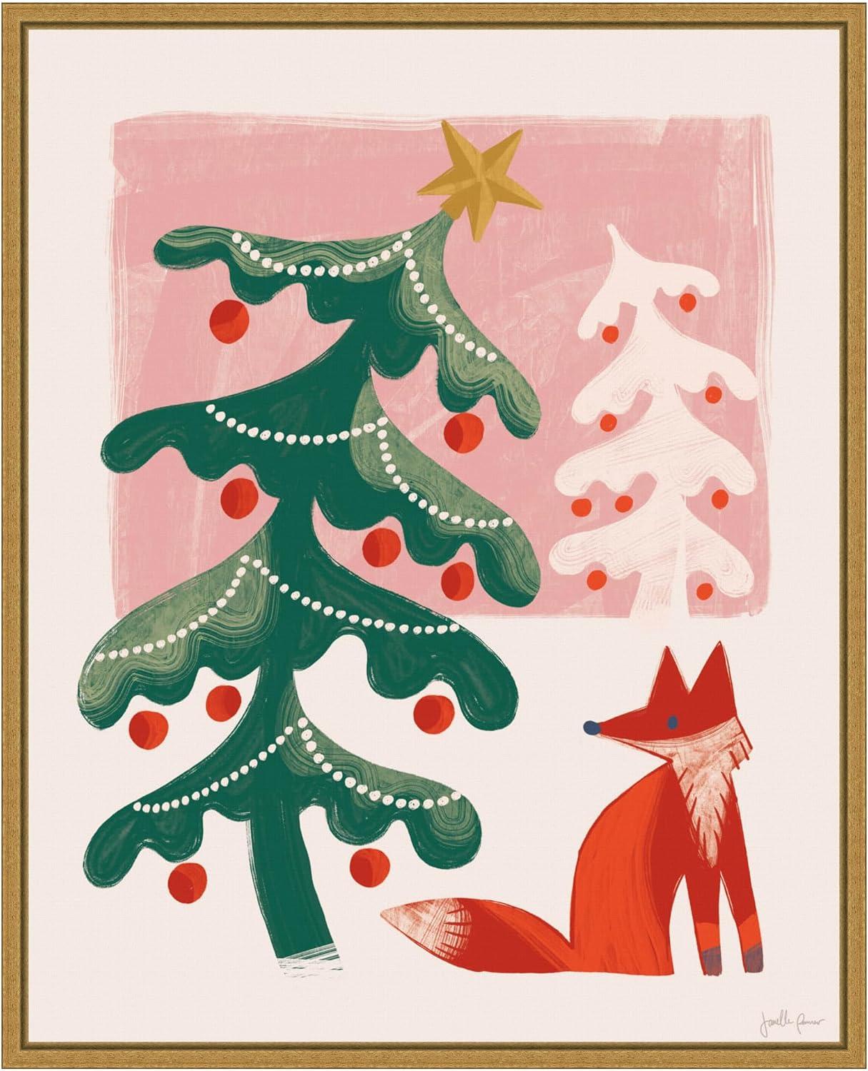 Amanti Art 23"x28" Retro Holiday III by Janelle Penner Framed Canvas Wall Art Print