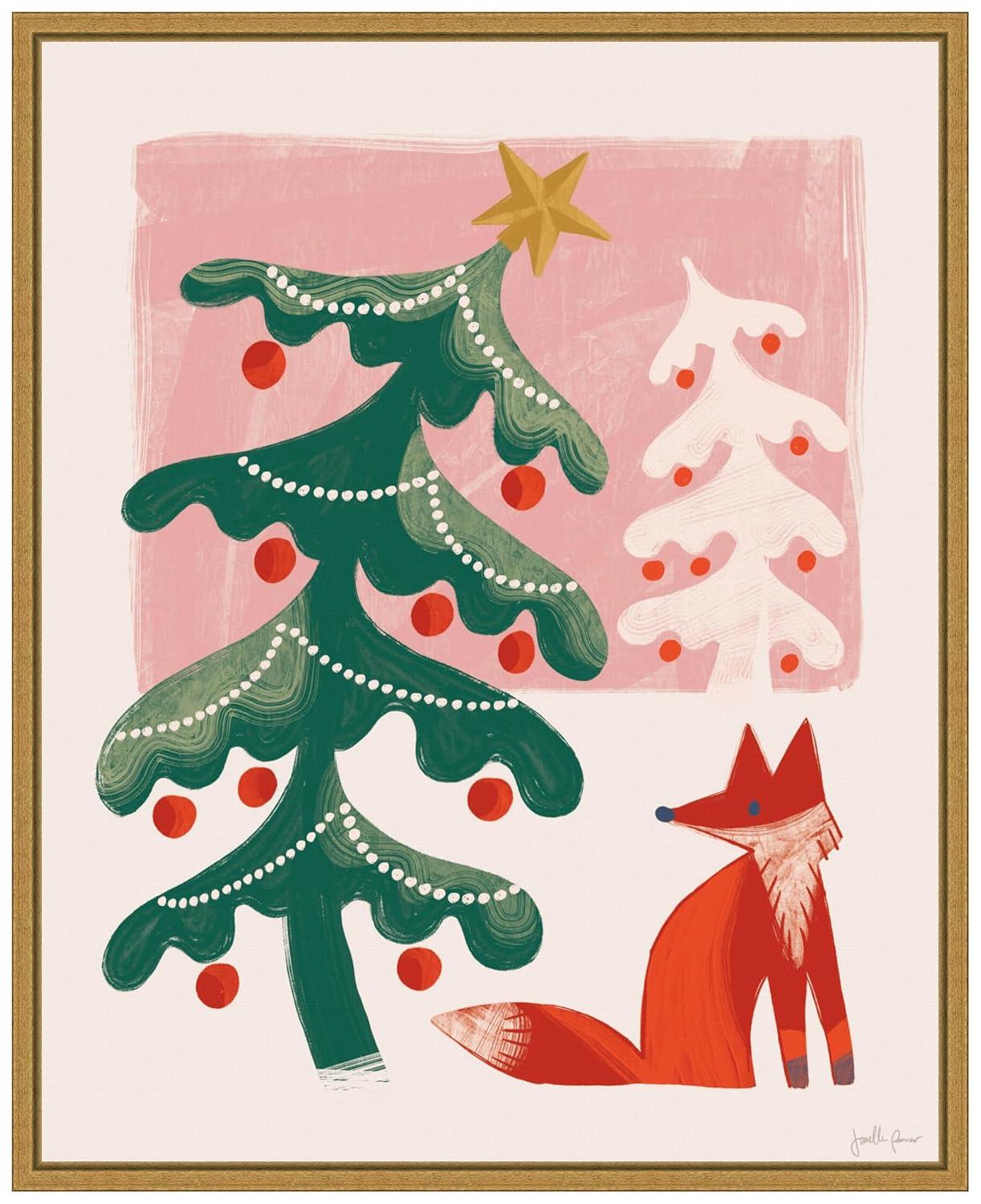 Amanti Art 23"x28" Retro Holiday III by Janelle Penner Framed Canvas Wall Art Print