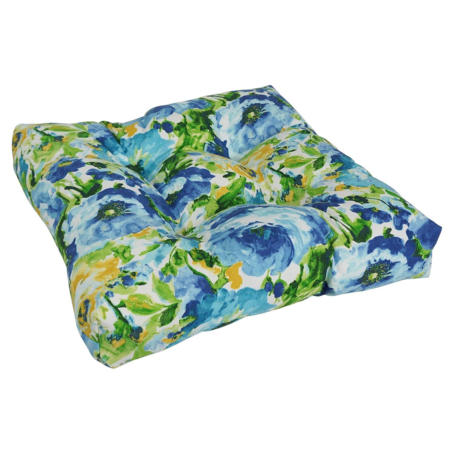 19-inch Squared Patterned Spun Polyester Tufted Dining Chair Cushions (Set of 2) 94005-2CH-REO-65
