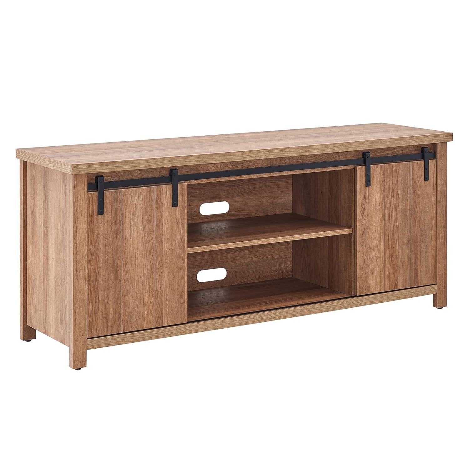 Evelyn&Zoe Deacon Rectangular TV Stand for TV's up to 65", Golden Oak