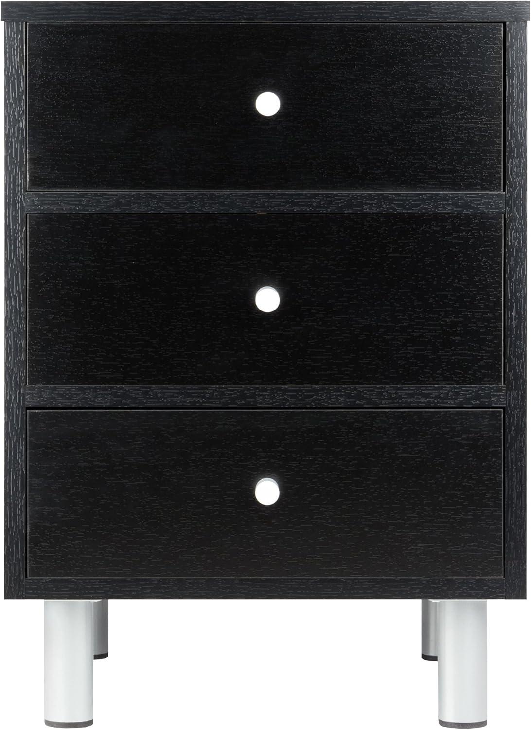 Daniel Nightstand with 3 Drawers Black - Winsome