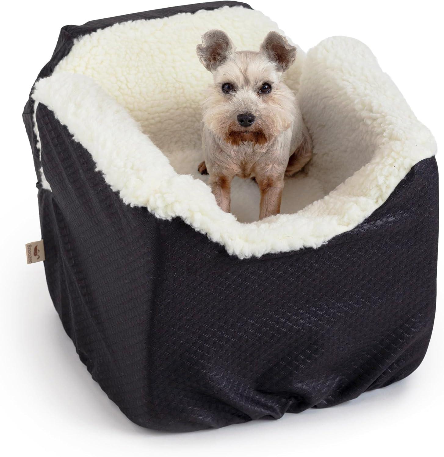 Small Black Soft-Sided Dog Carrier with Sherpa Interior