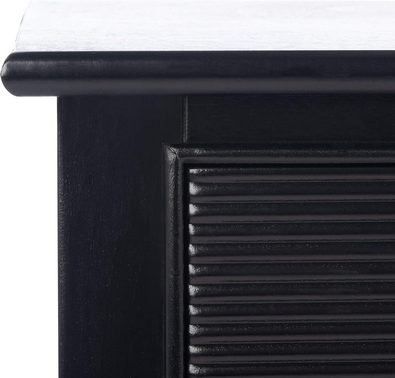 Ryder Black Striated 2-Drawer Console Table with Storage