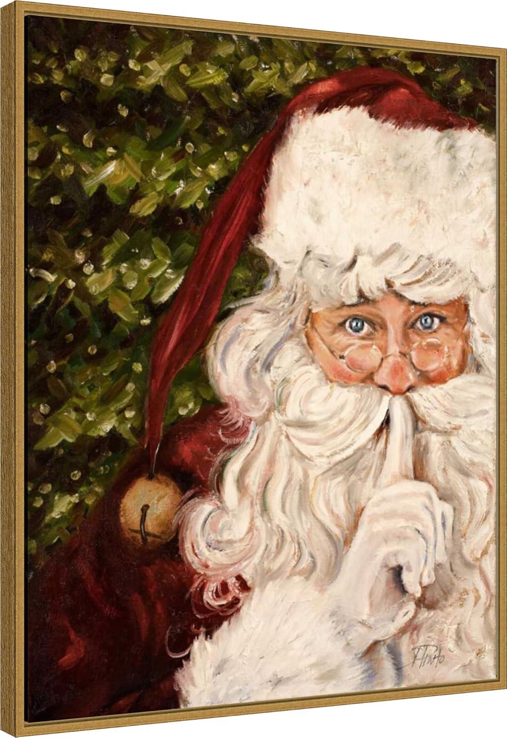 Classic Christmas Santa Impressionist Canvas Print