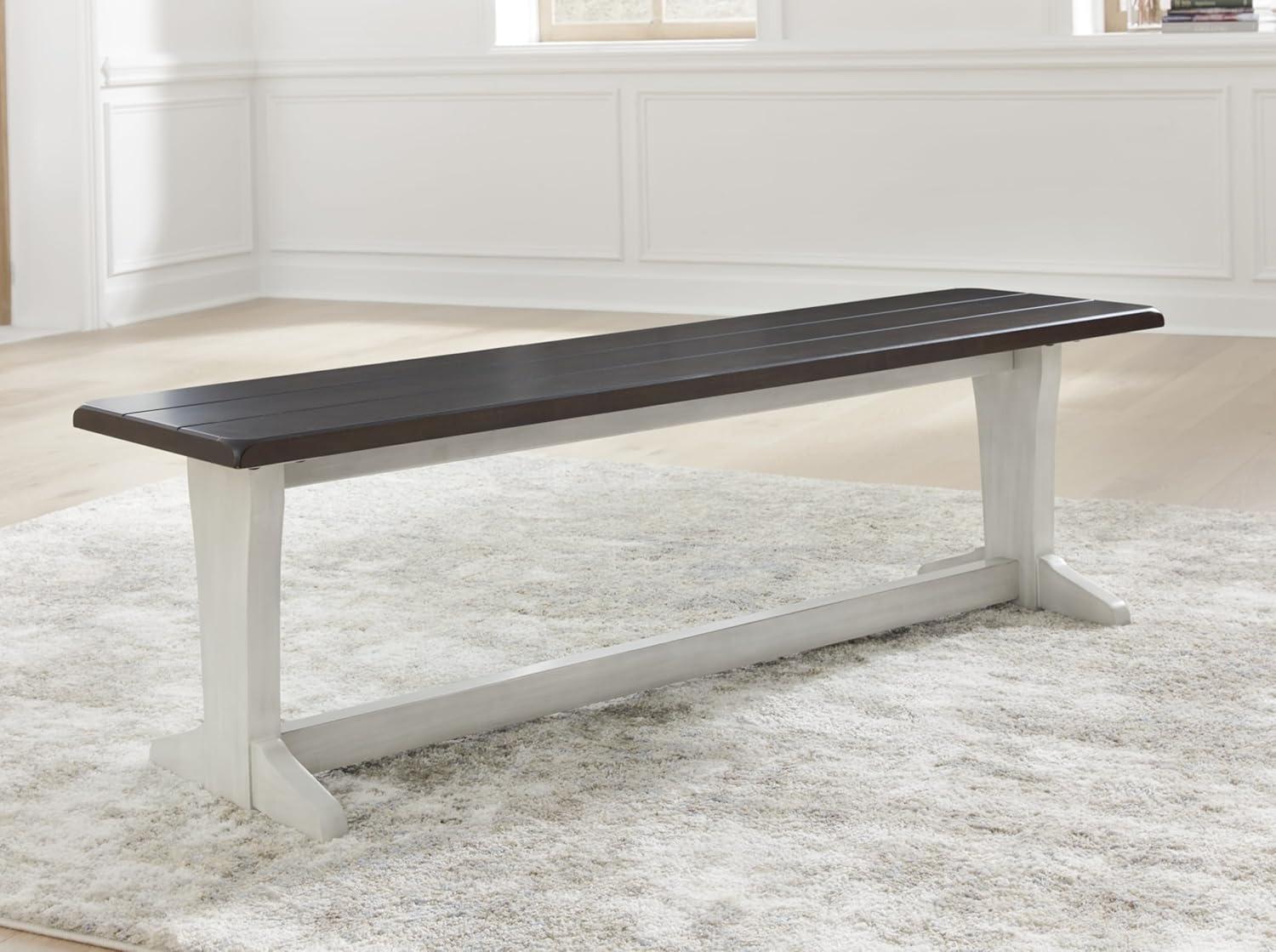 Signature Design by Ashley Darborn Farmhouse 62" Two-Tone Dining Bench, Gray & Brown