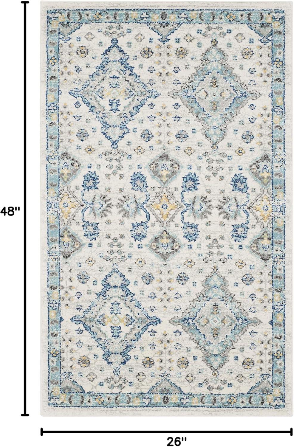 Evoke EVK224 Power Loomed Accent Rug - Ivory/Light Blue - 2'2"x4' - Safavieh.