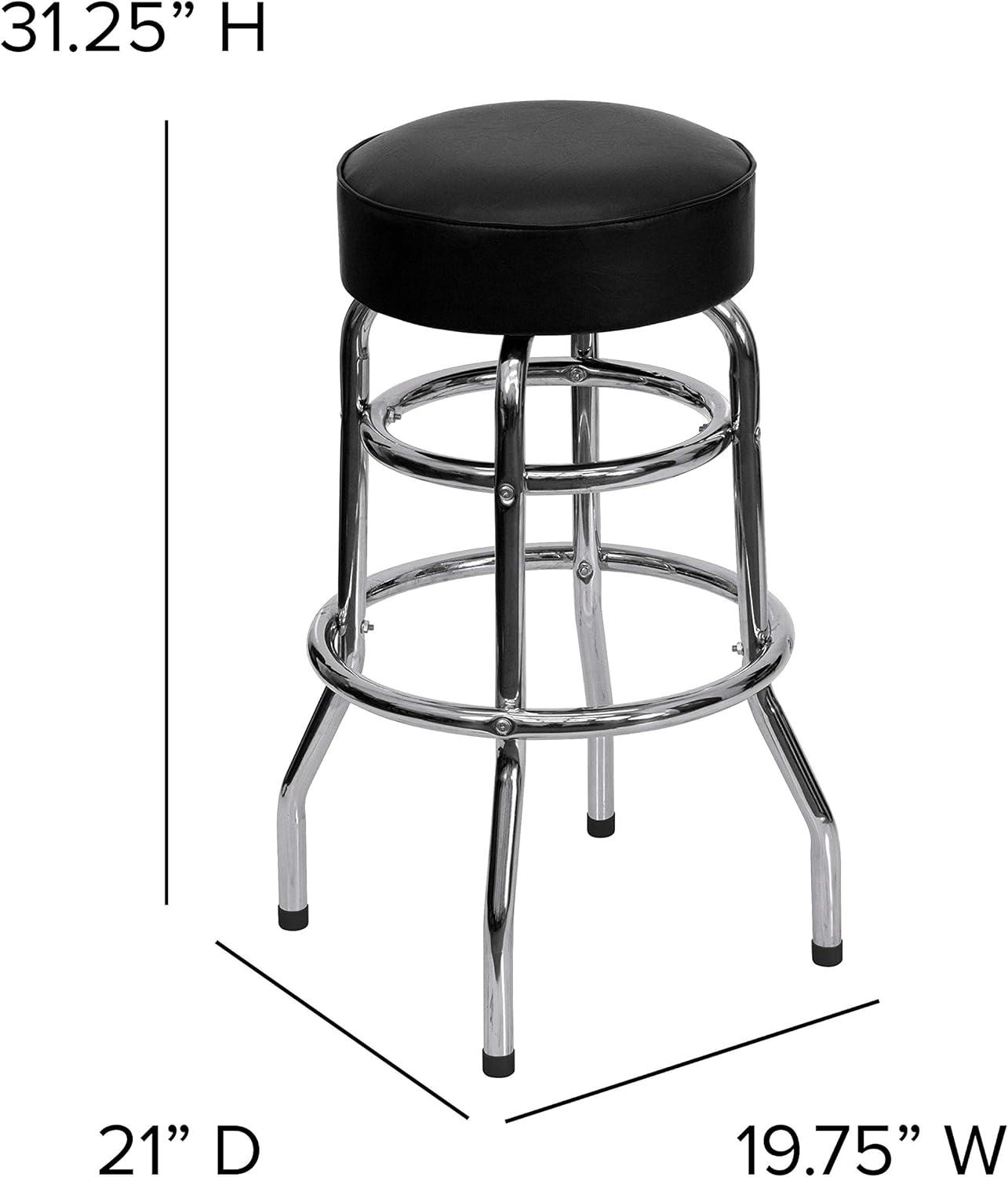 Flash Furniture Double Ring Chrome Barstool