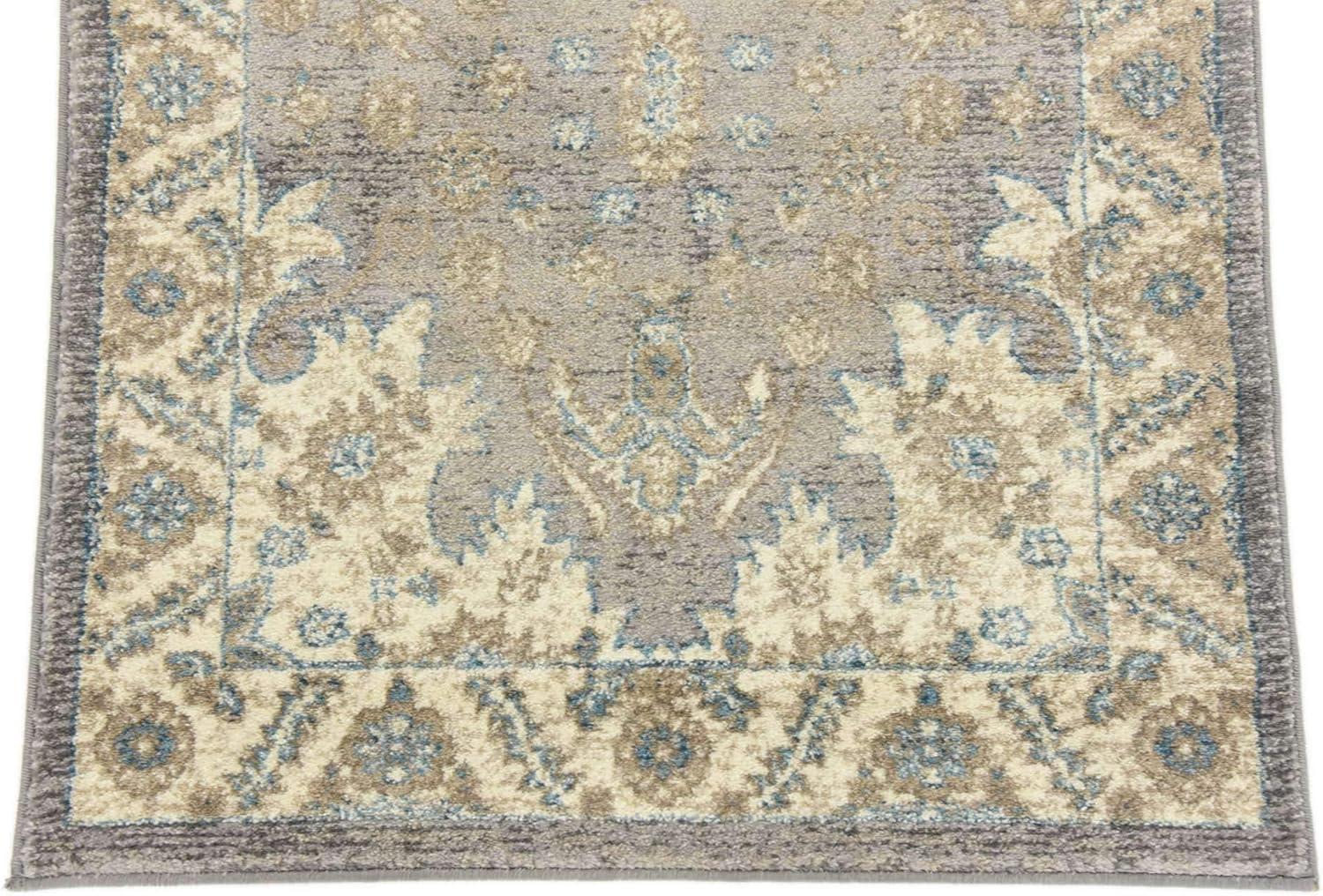 Unique Loom 2' 7 x 10' 0 Runner Gray Salzburg Altstadt Area Rug