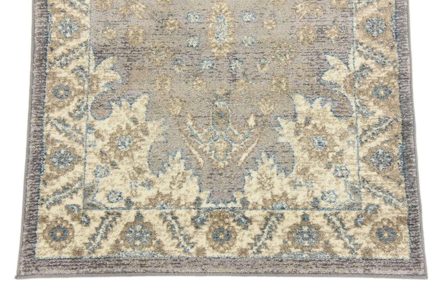 Unique Loom 2' 7 x 10' 0 Runner Gray Salzburg Altstadt Area Rug