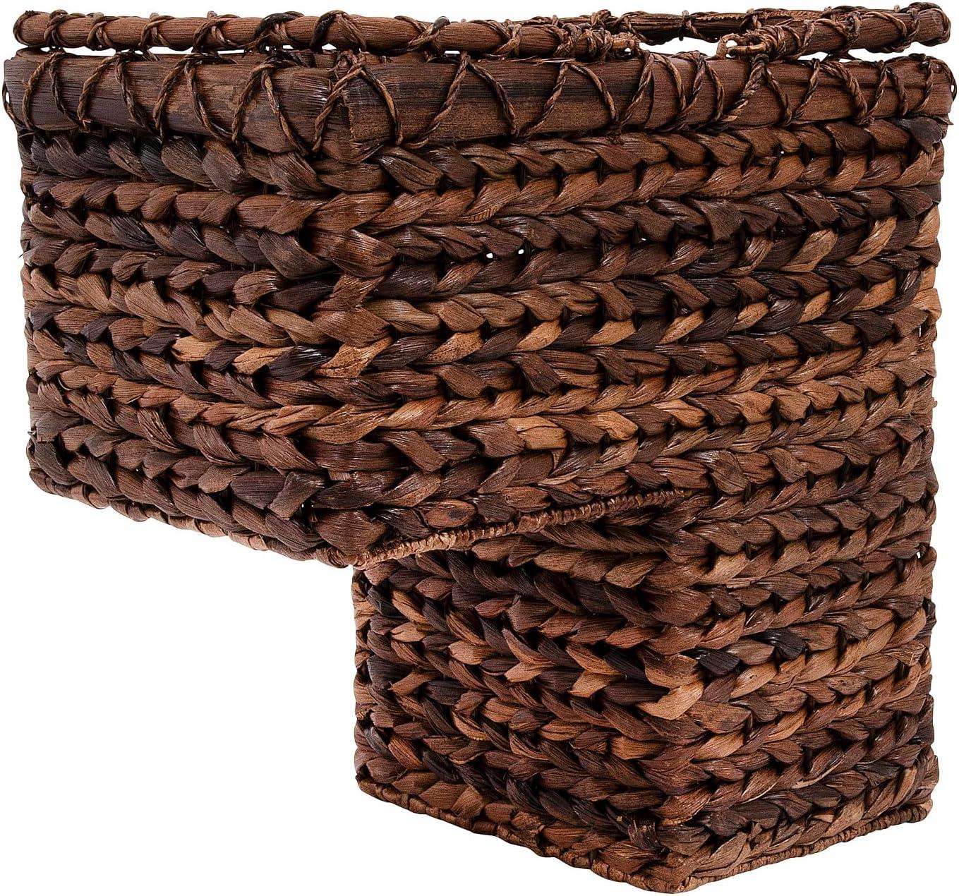 Desert Fields Woven BacBac Leaf Stair Basket, 16" x 10" x 15.5", Natural