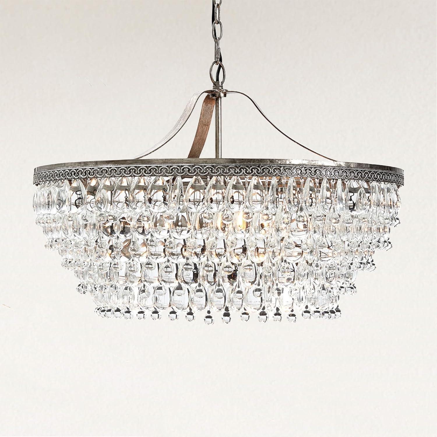 Clarissa Crystal Round Chandelier (19"-28")