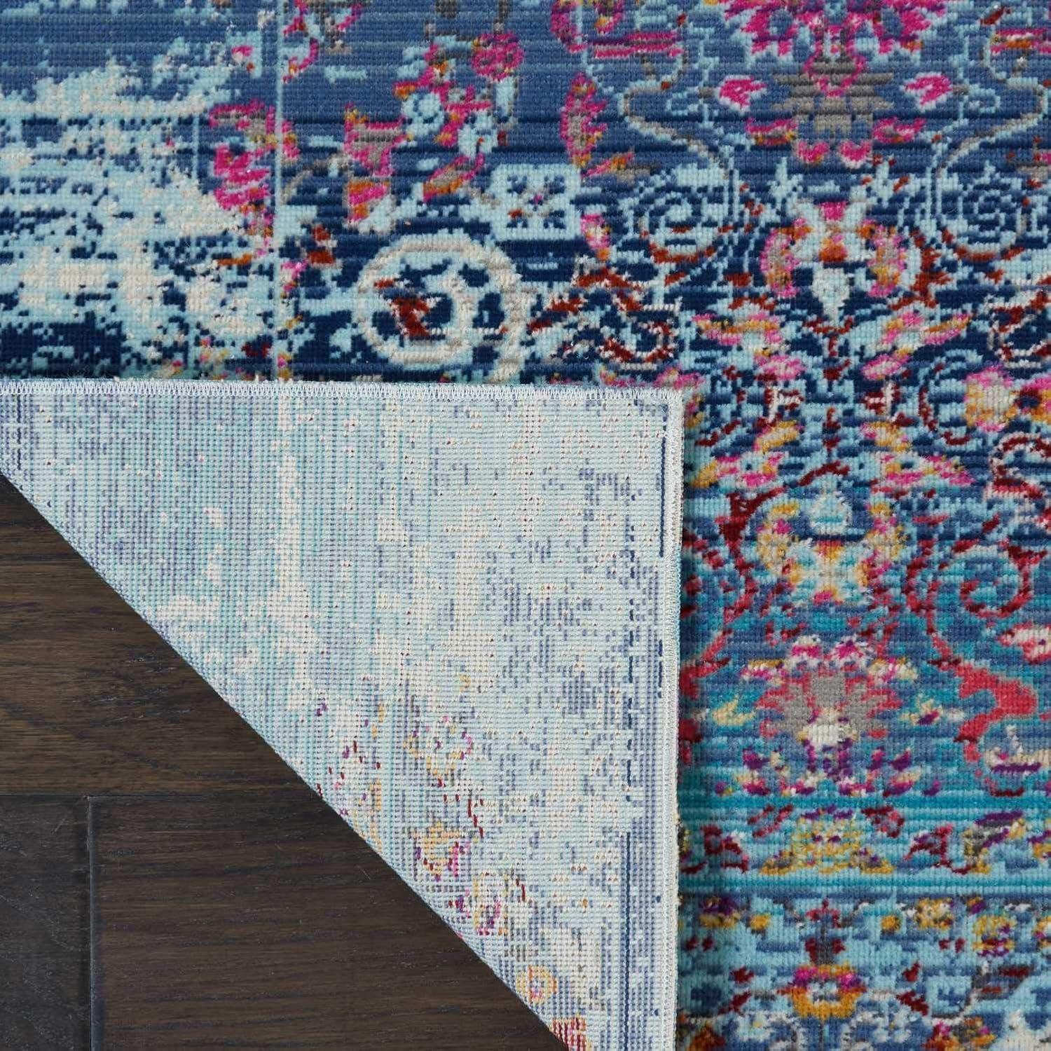 Nourison Vintage Kashan VKA02 Blue/White/Orange Indoor Area Rug - 2' x 4'