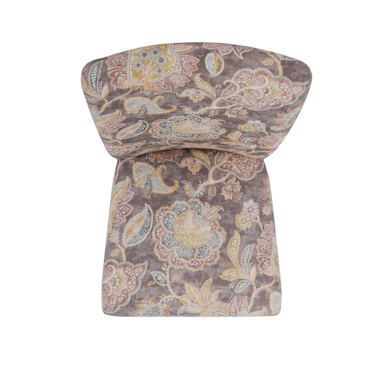 HomePop Parsons Classic Upholstered Accent Dining Chair, Set of 2, Multicolor Gray Floral