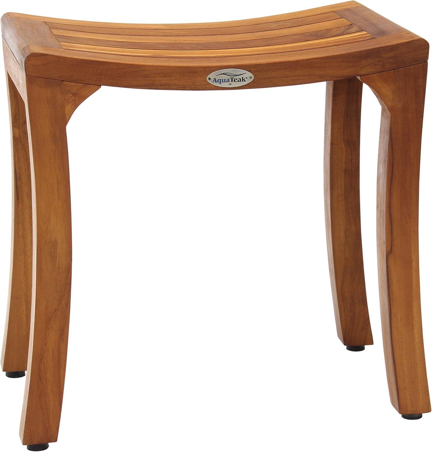 AquaTeak 18" Curved Teak Wood Shower Bench